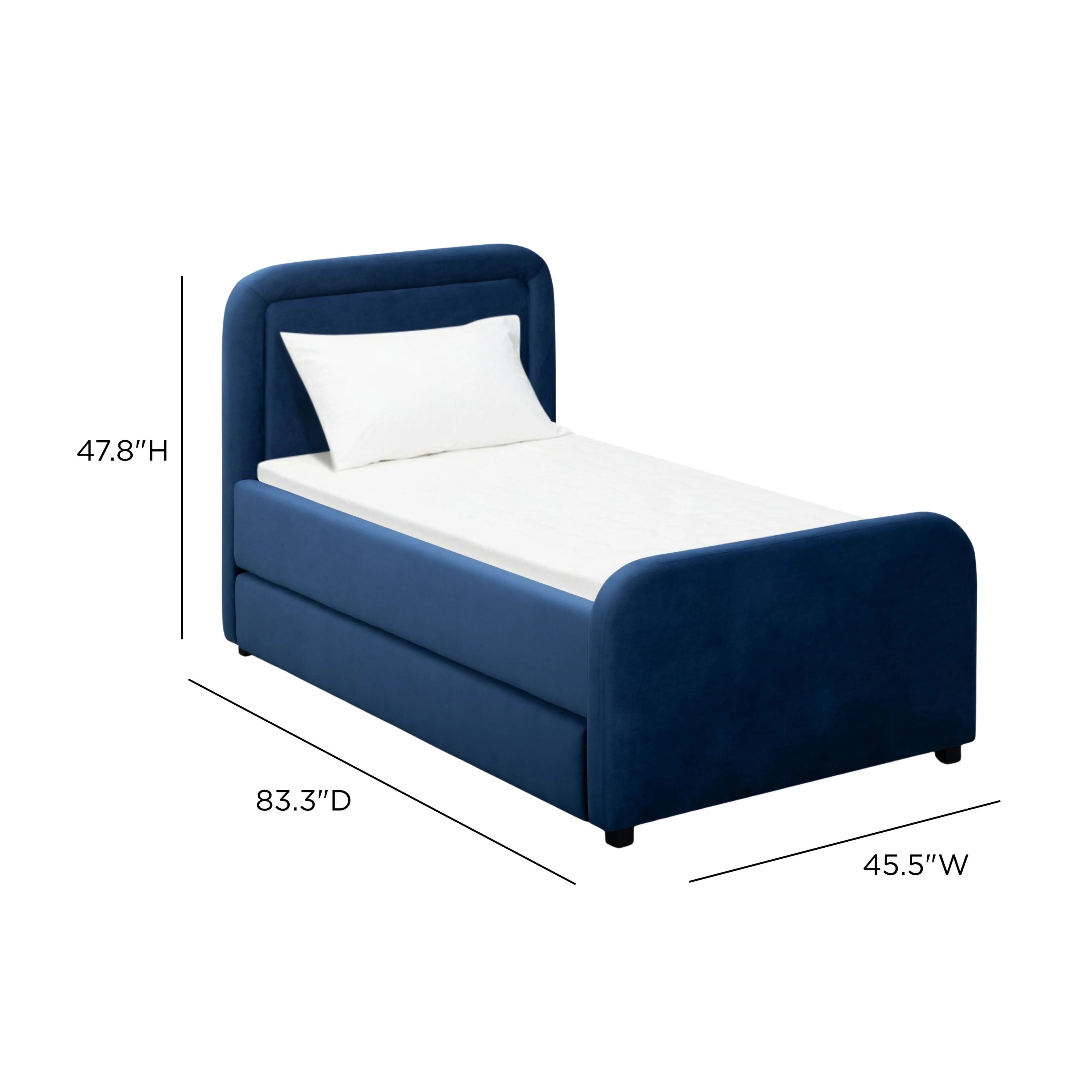Briella Performance Velvet Trundle Bed in Twin
