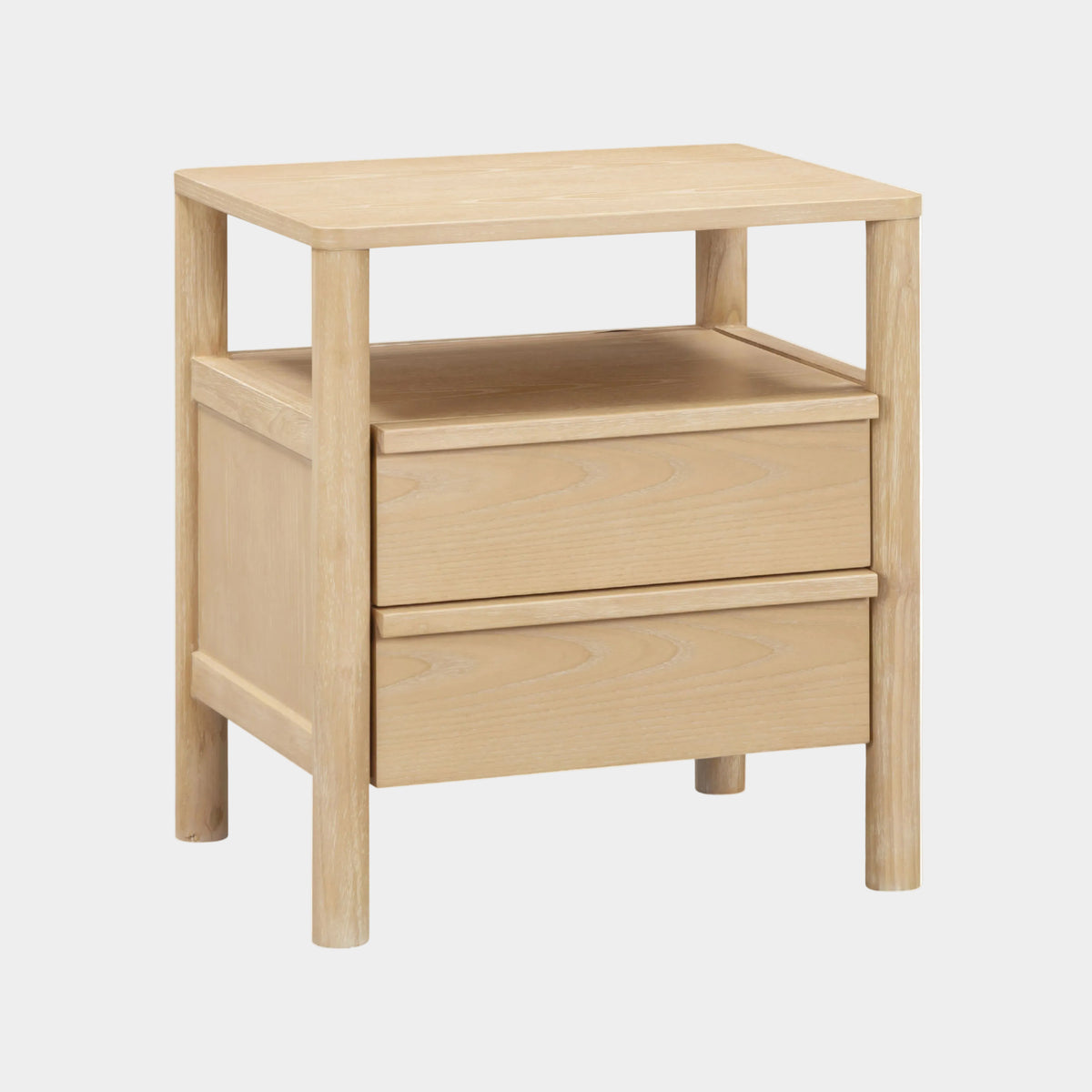 Tyra 22" Ash 2-Drawer Nightstand
