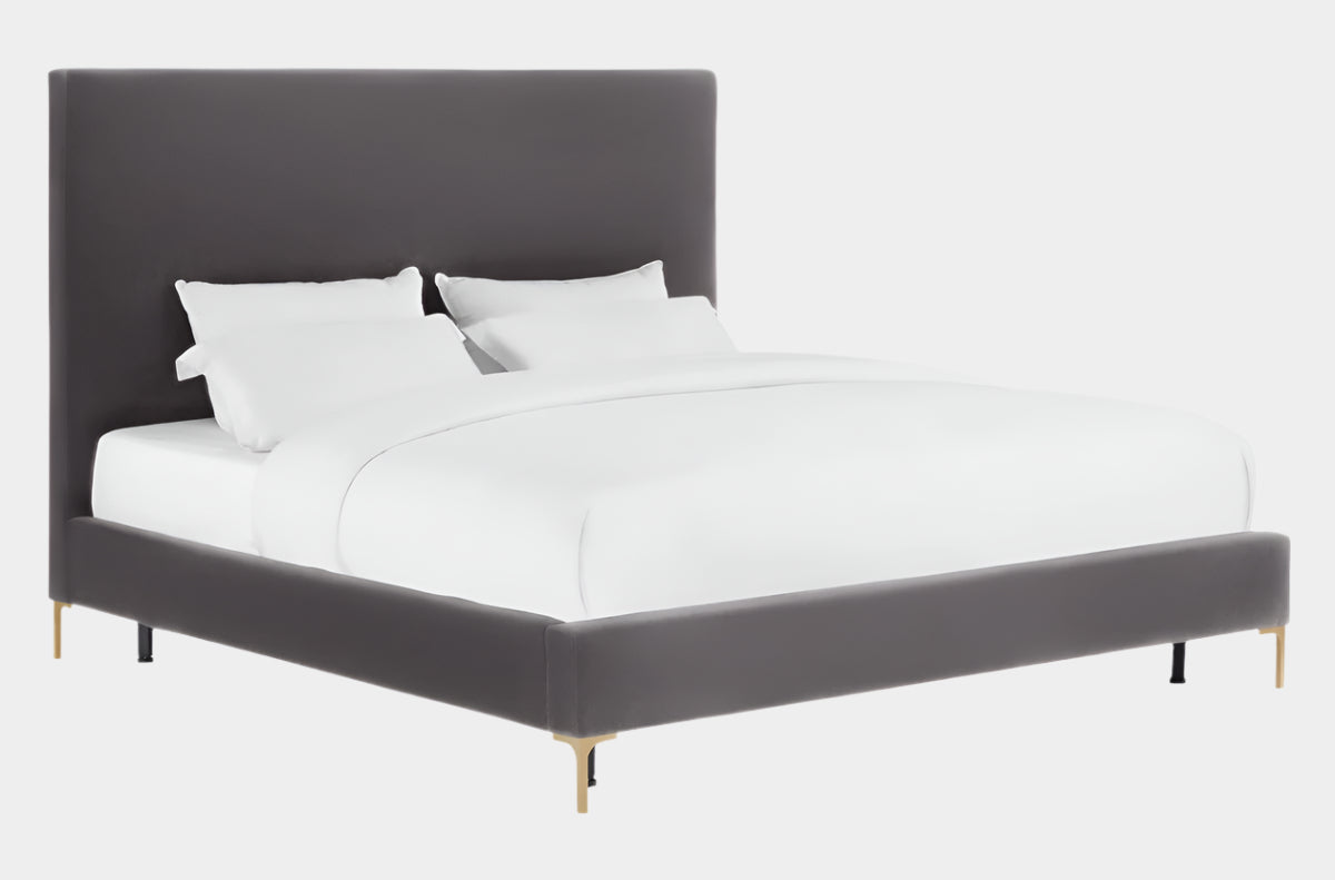 Delilah Grey Velvet Bed