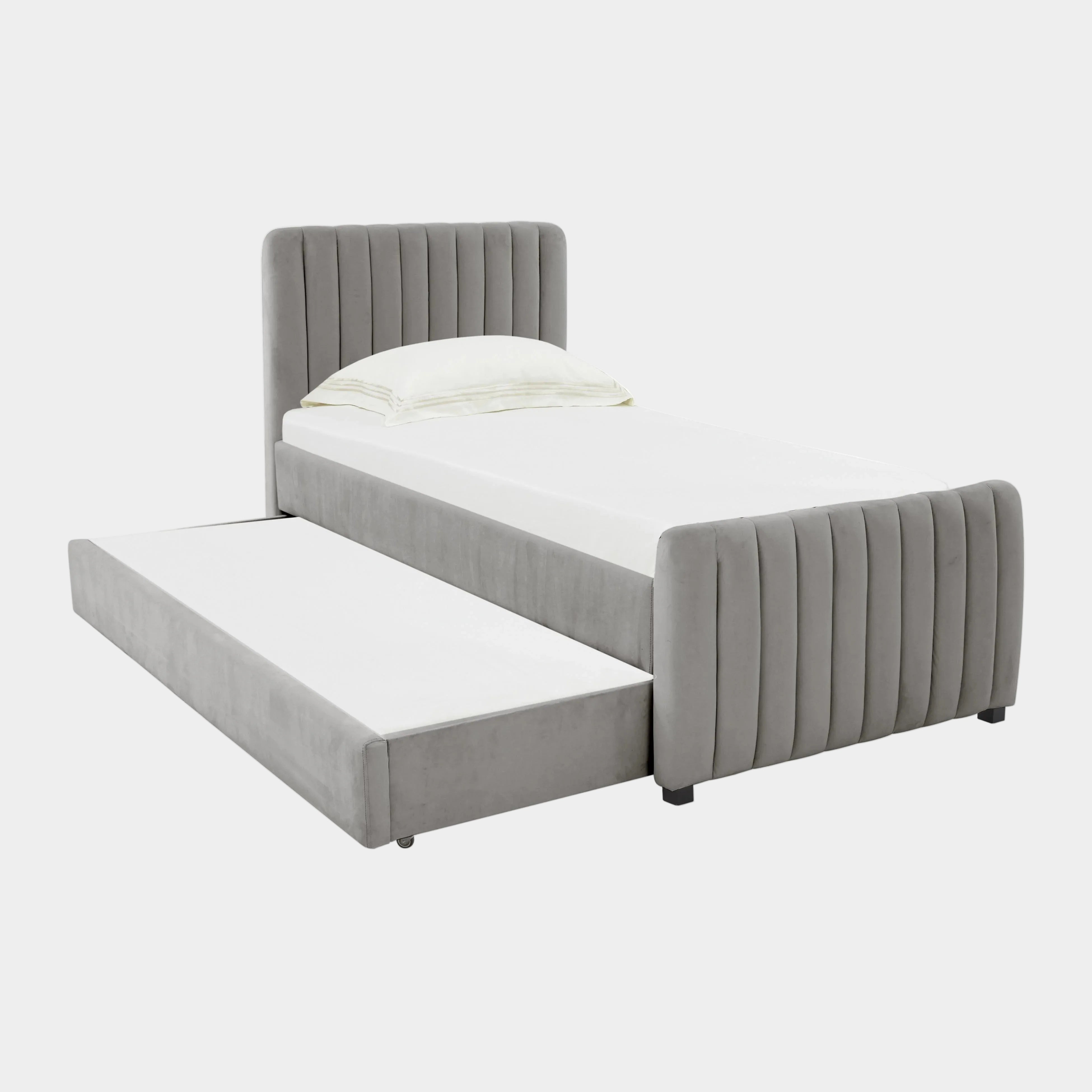 Angela Performance Velvet Trundle Bed in Twin
