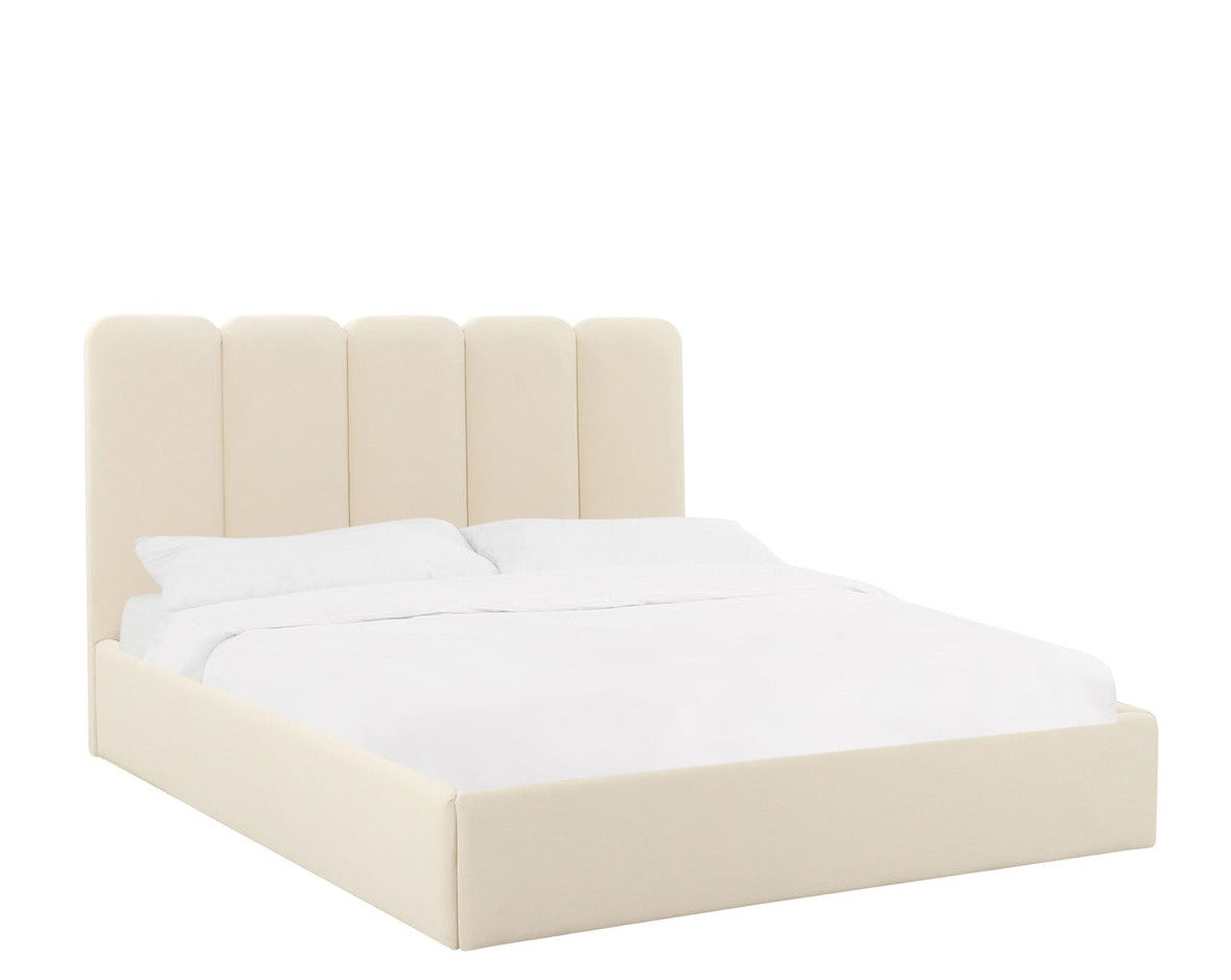 Palani Cream Velvet Bed