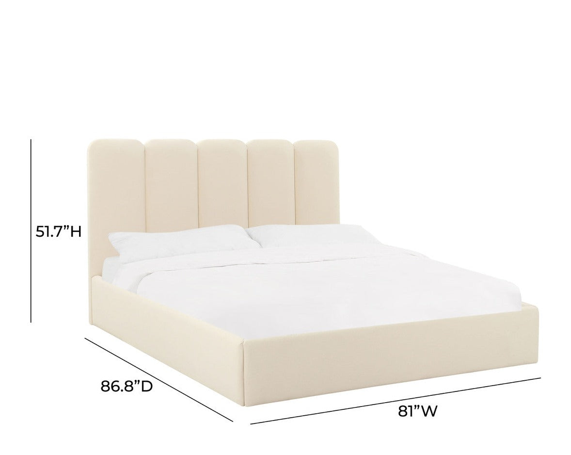 Palani Cream Velvet Bed