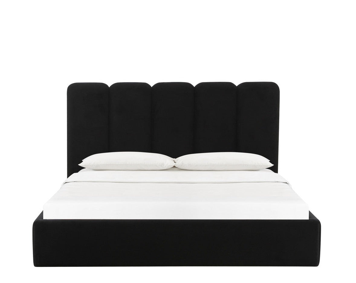 Palani Black Velvet Bed