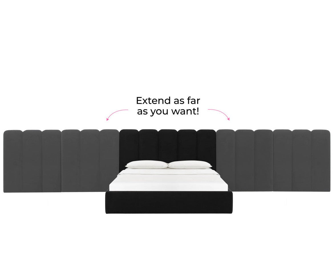 Palani Black Velvet Bed