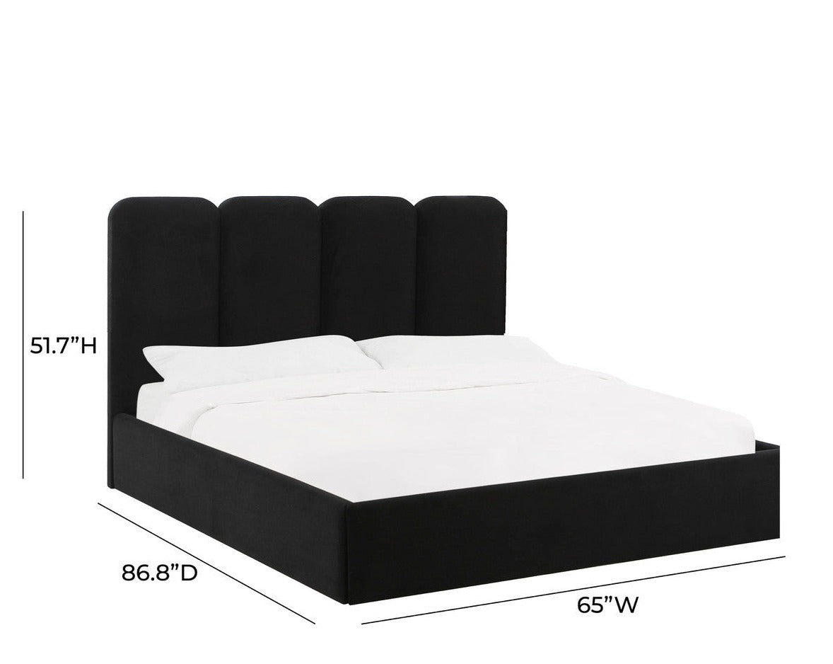 Palani Black Velvet Bed