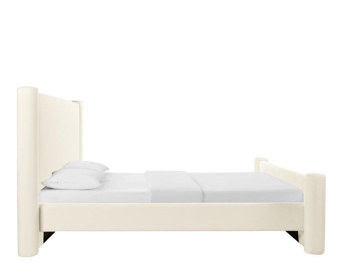 Athara Cream Velvet Bed