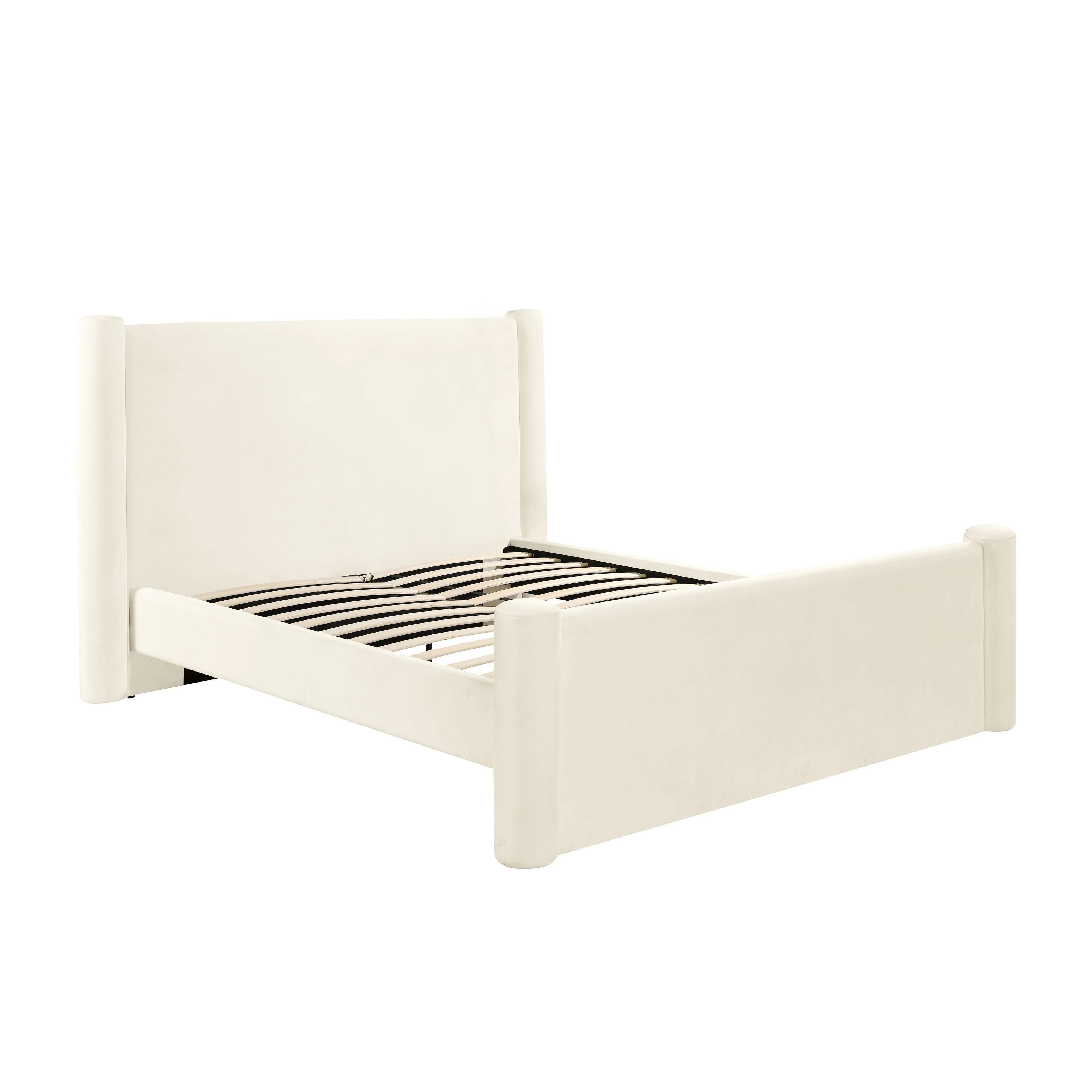 Athara Cream Velvet Bed