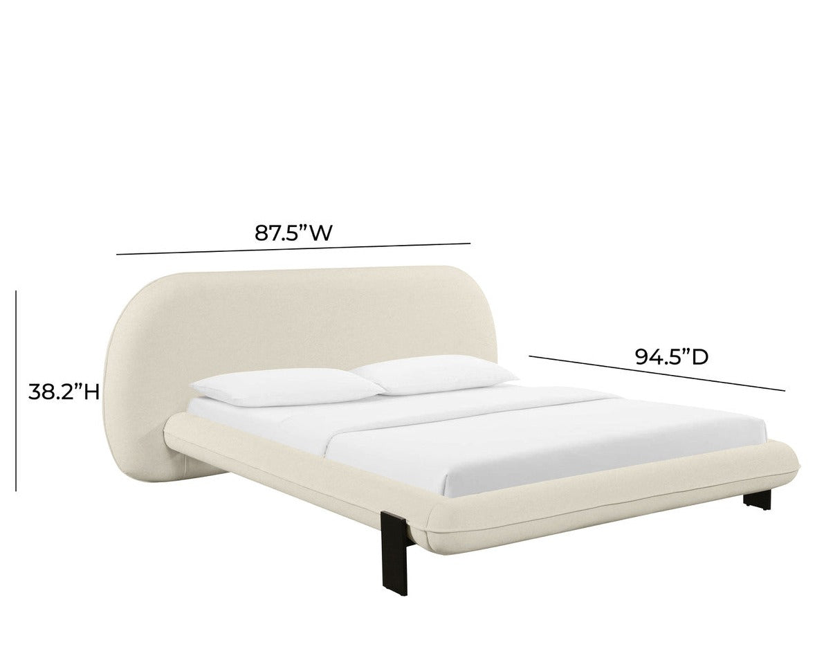 Ophelia Cream Faux Wool Bed