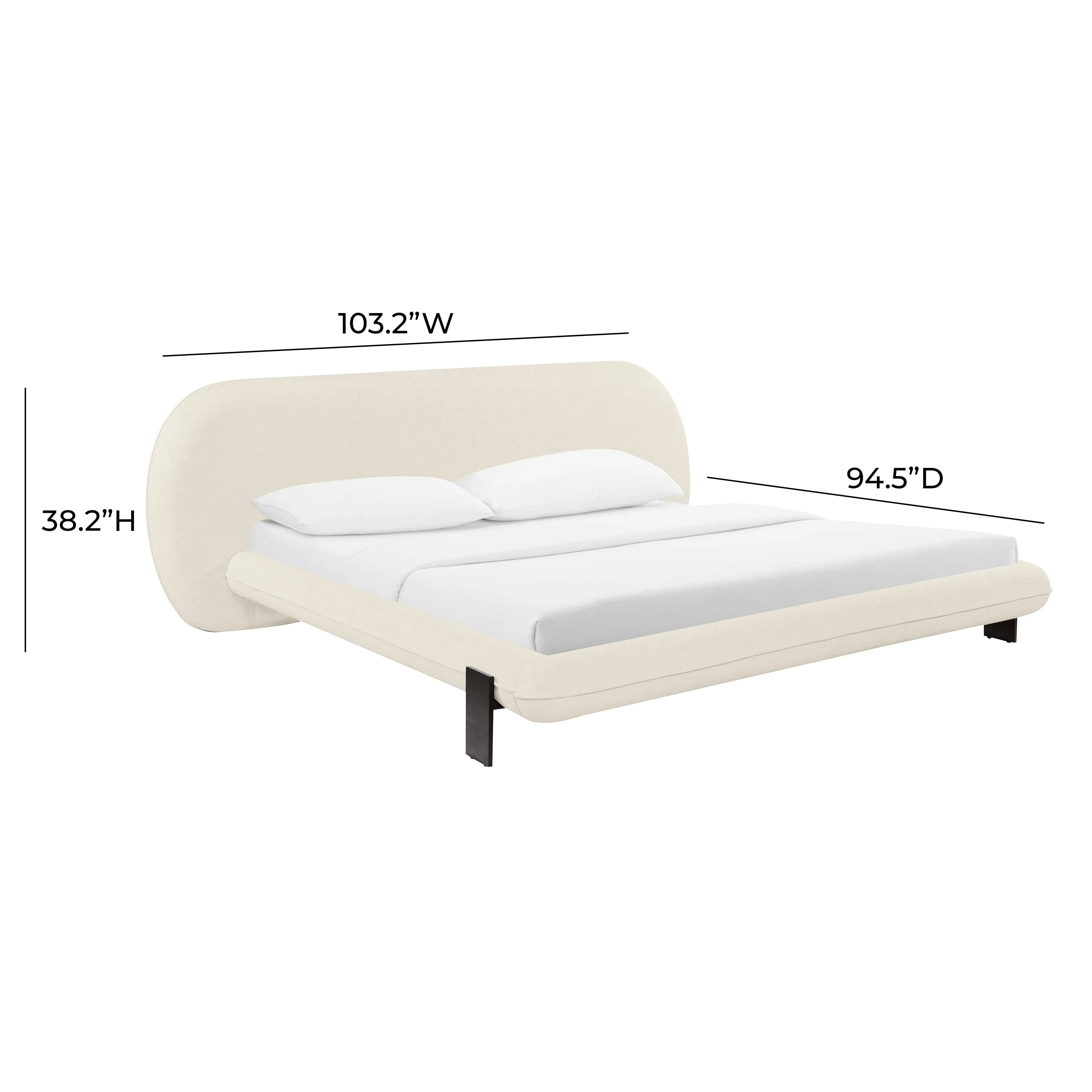 Ophelia Cream Performance Faux Wool Bed