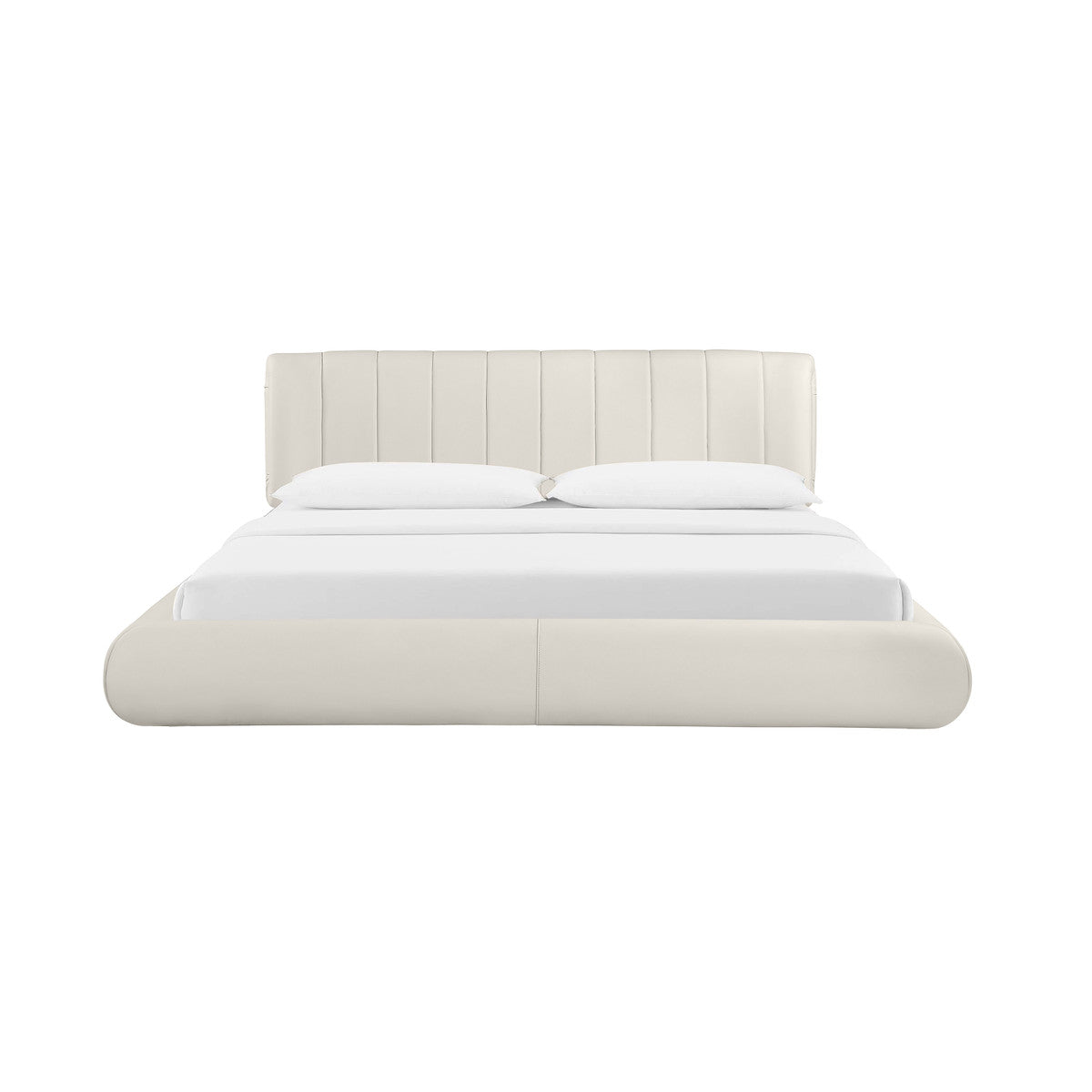 Karol Cream Vegan Leather Bed