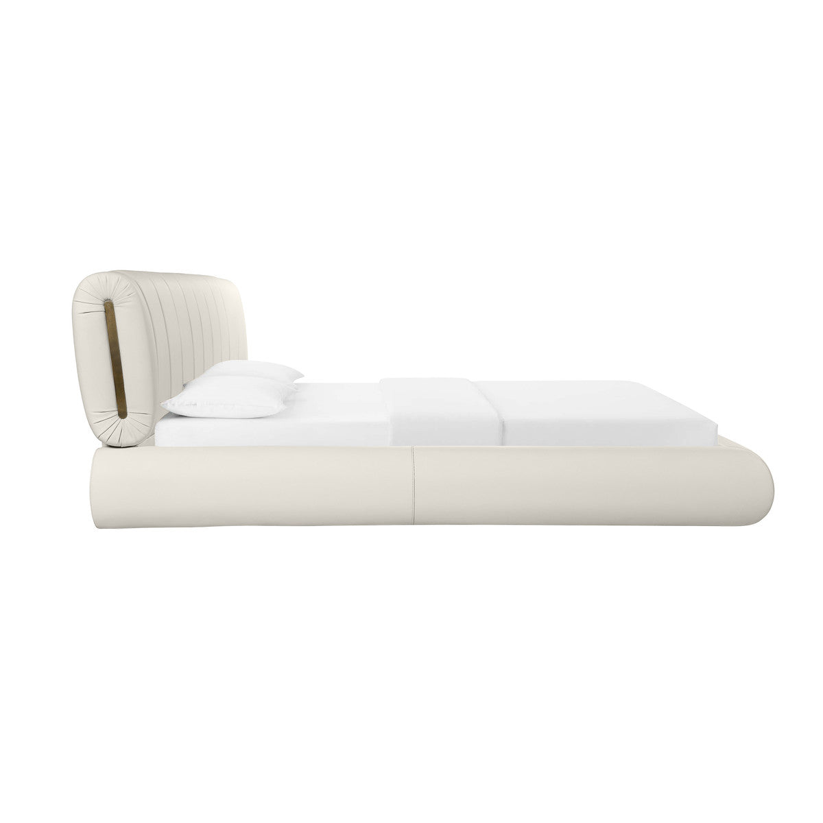 Karol Cream Vegan Leather Bed