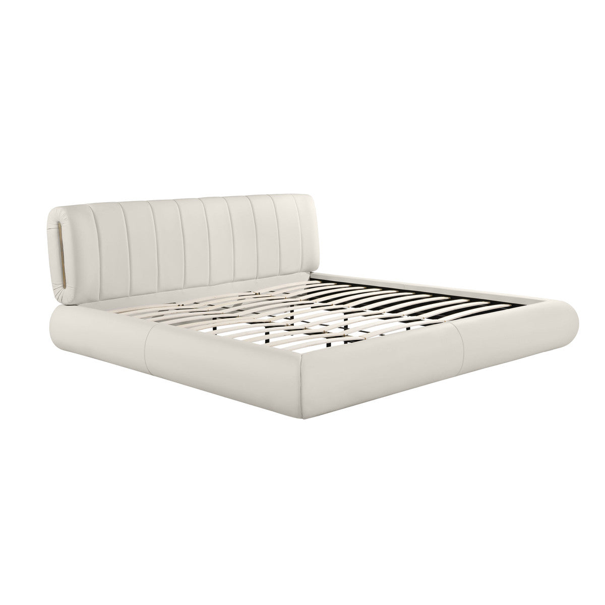 Karol Cream Vegan Leather Bed