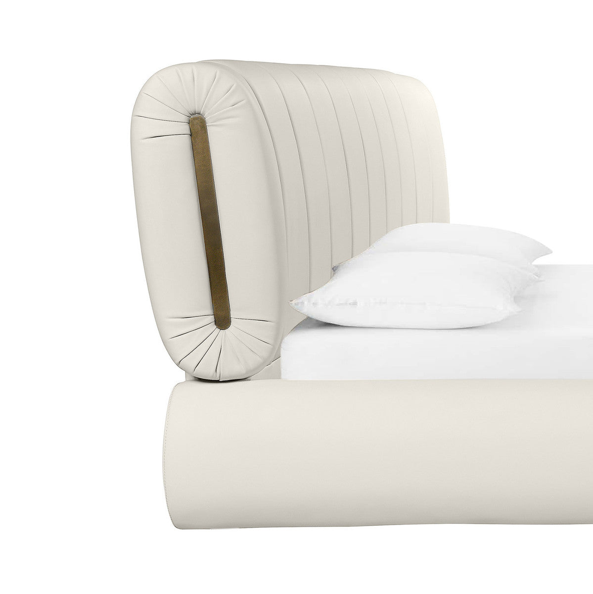 Karol Cream Vegan Leather Bed