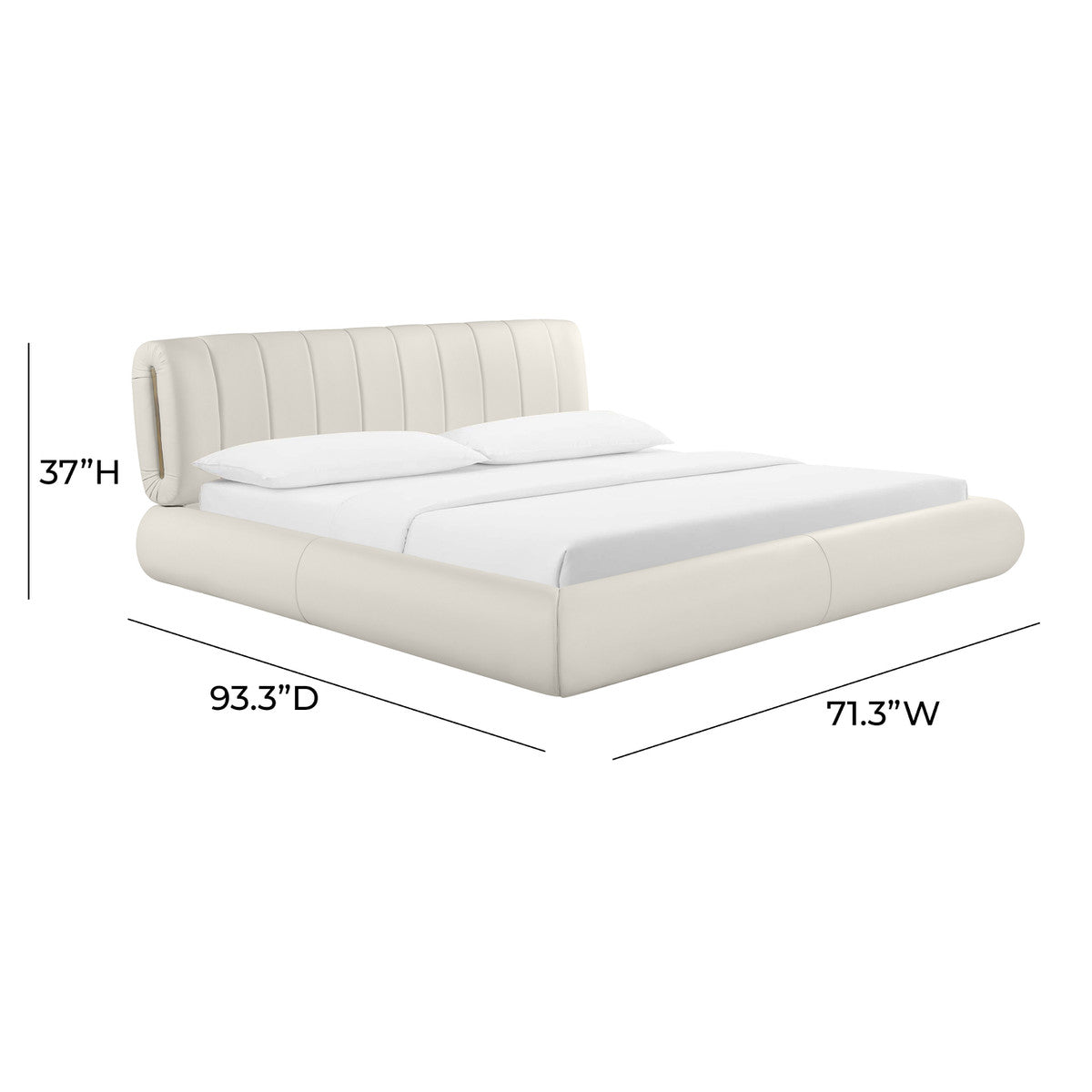 Karol Cream Vegan Leather Bed