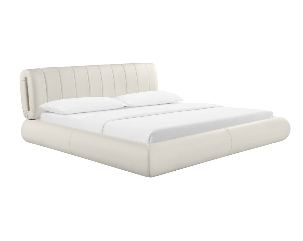 Karol Cream Vegan Leather Bed