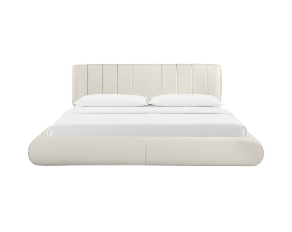 Karol Cream Vegan Leather Bed