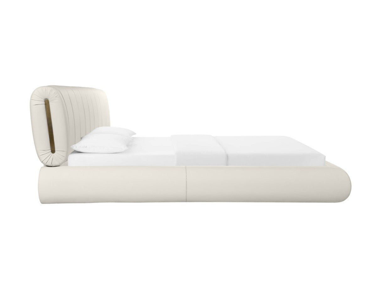 Karol Cream Vegan Leather Bed