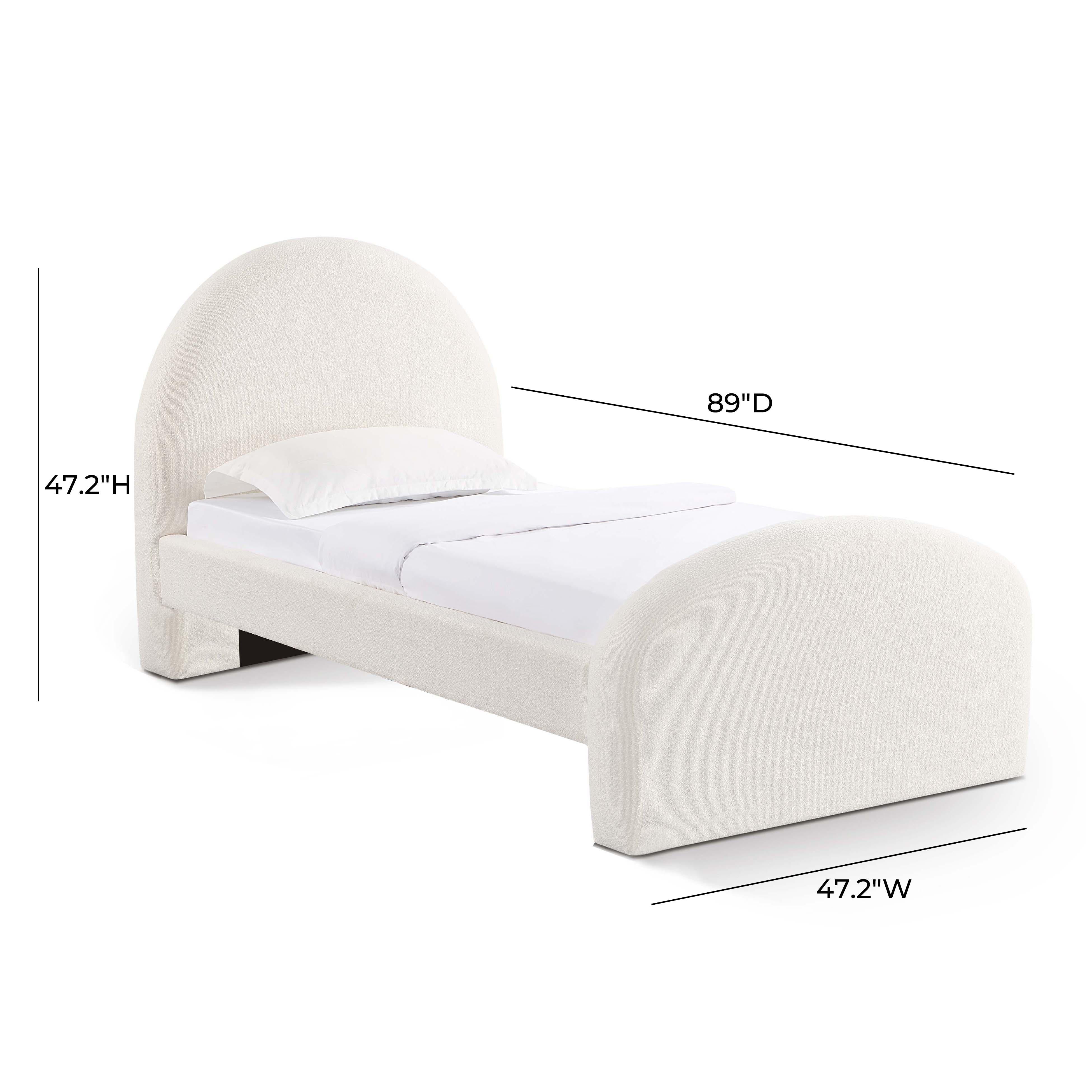 Moon Cream Performance Boucle Twin Bed