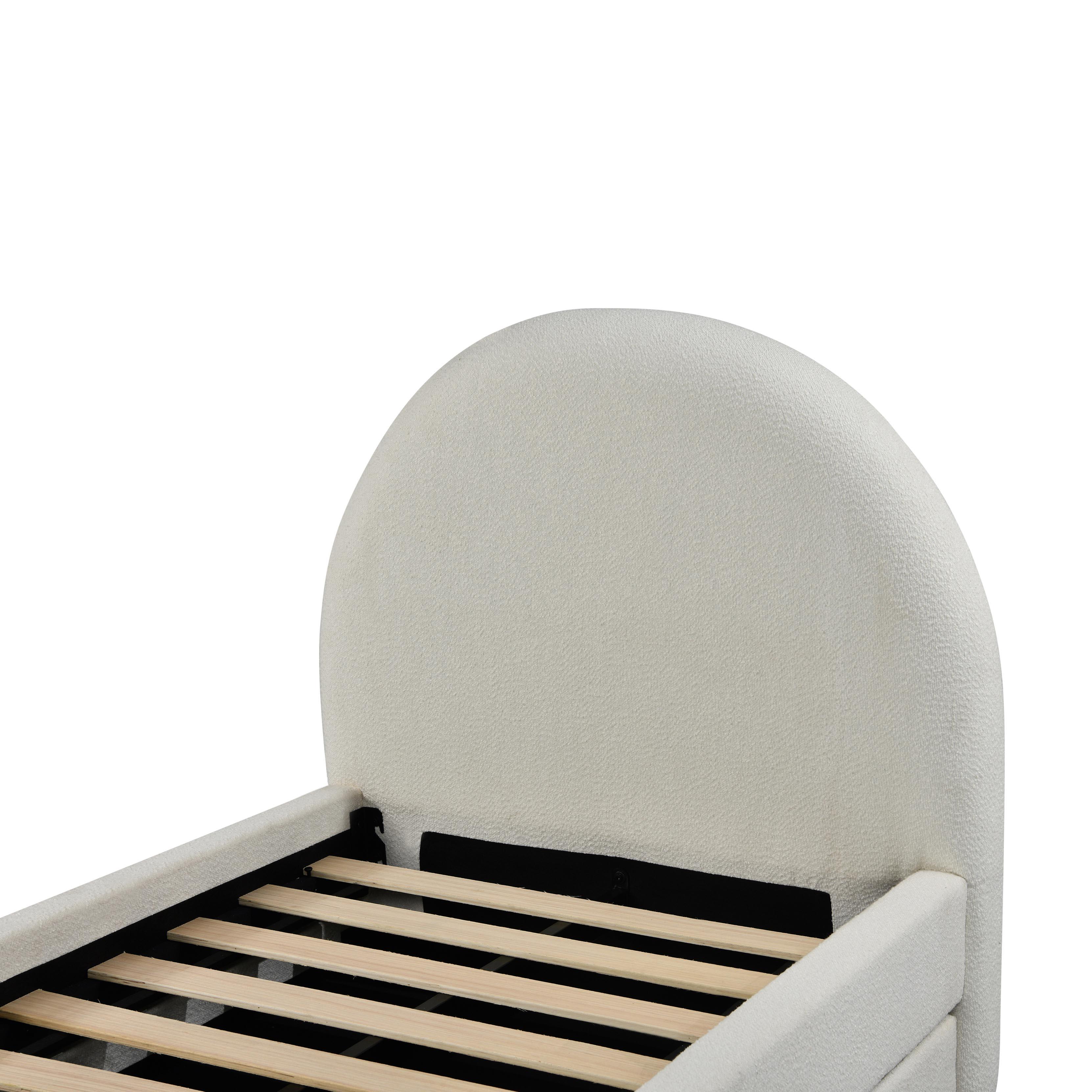 Moon Cream Performance Boucle Twin Trundle Bed