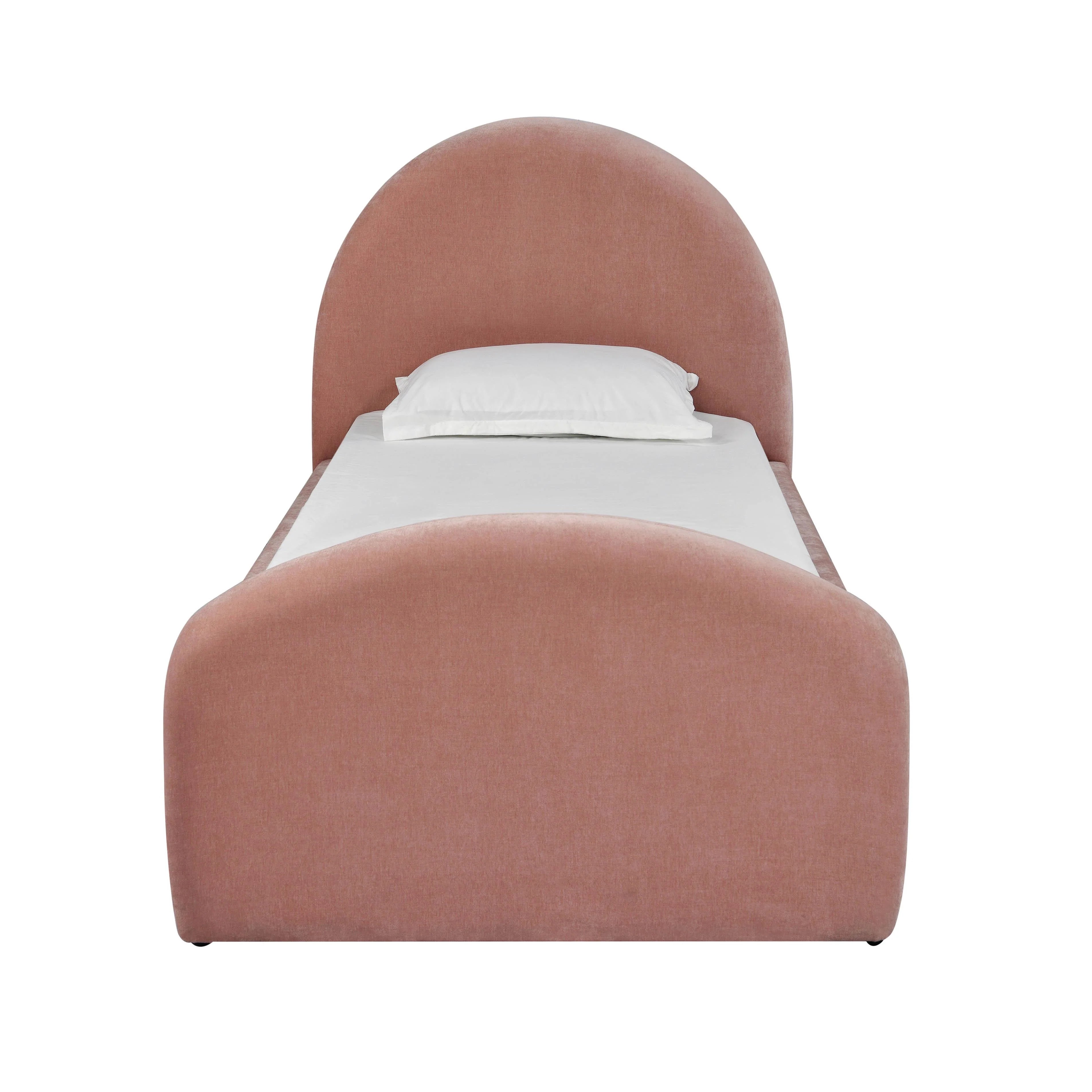 Moon Rose Upcycled Contract-Grade Chenille Twin Bed