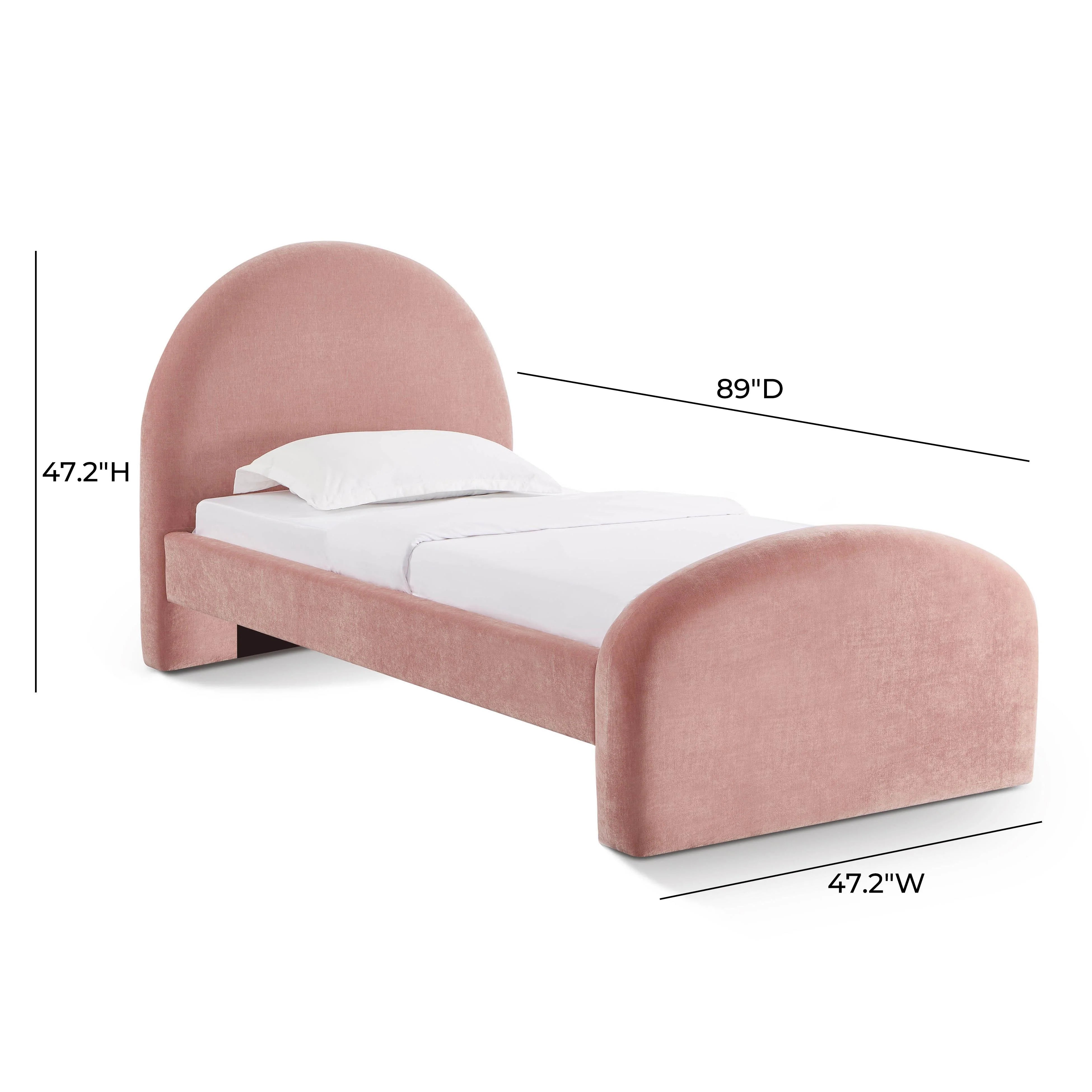 Moon Rose Upcycled Contract-Grade Chenille Twin Bed