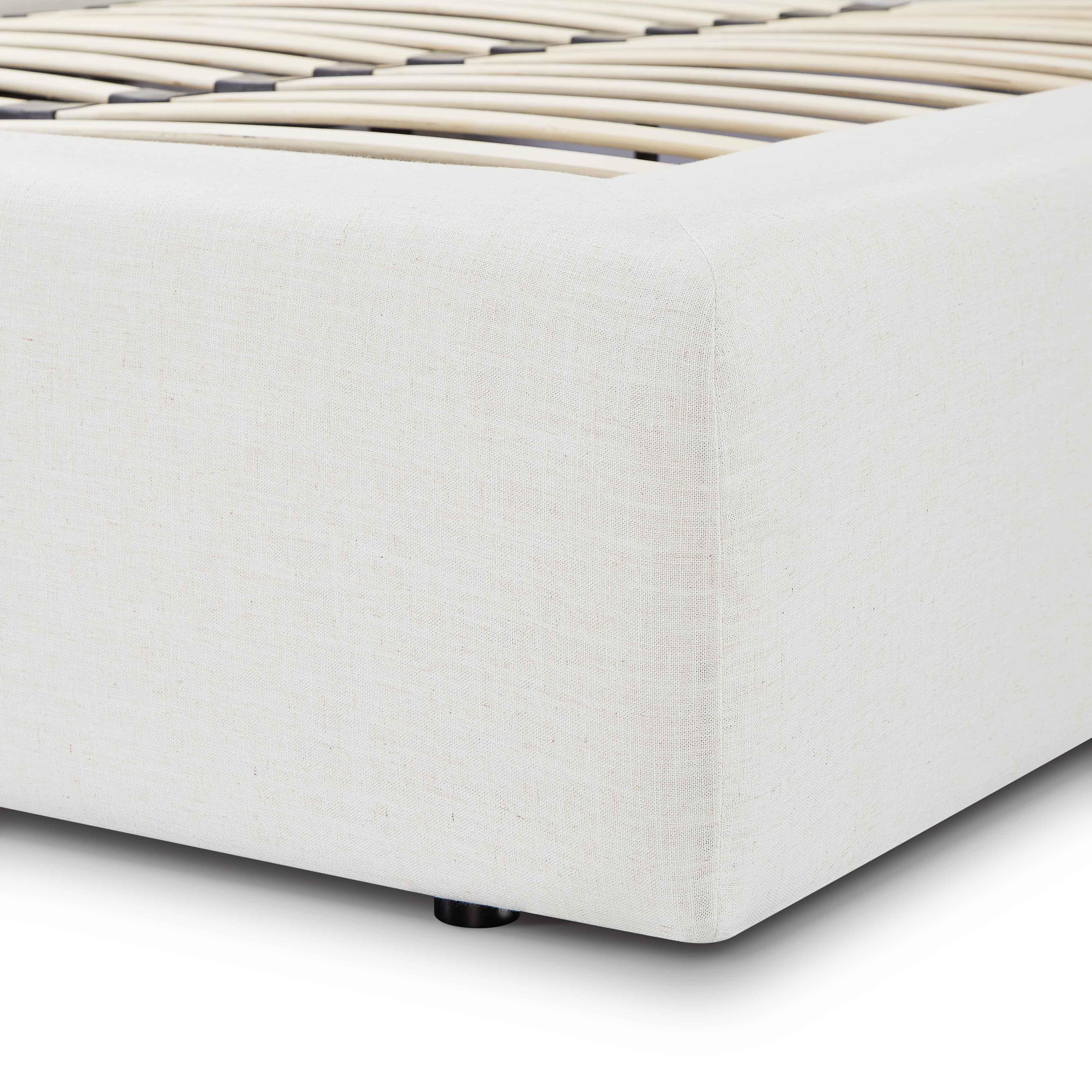Meena Cream Upcycled Performance Linen Storage Bed