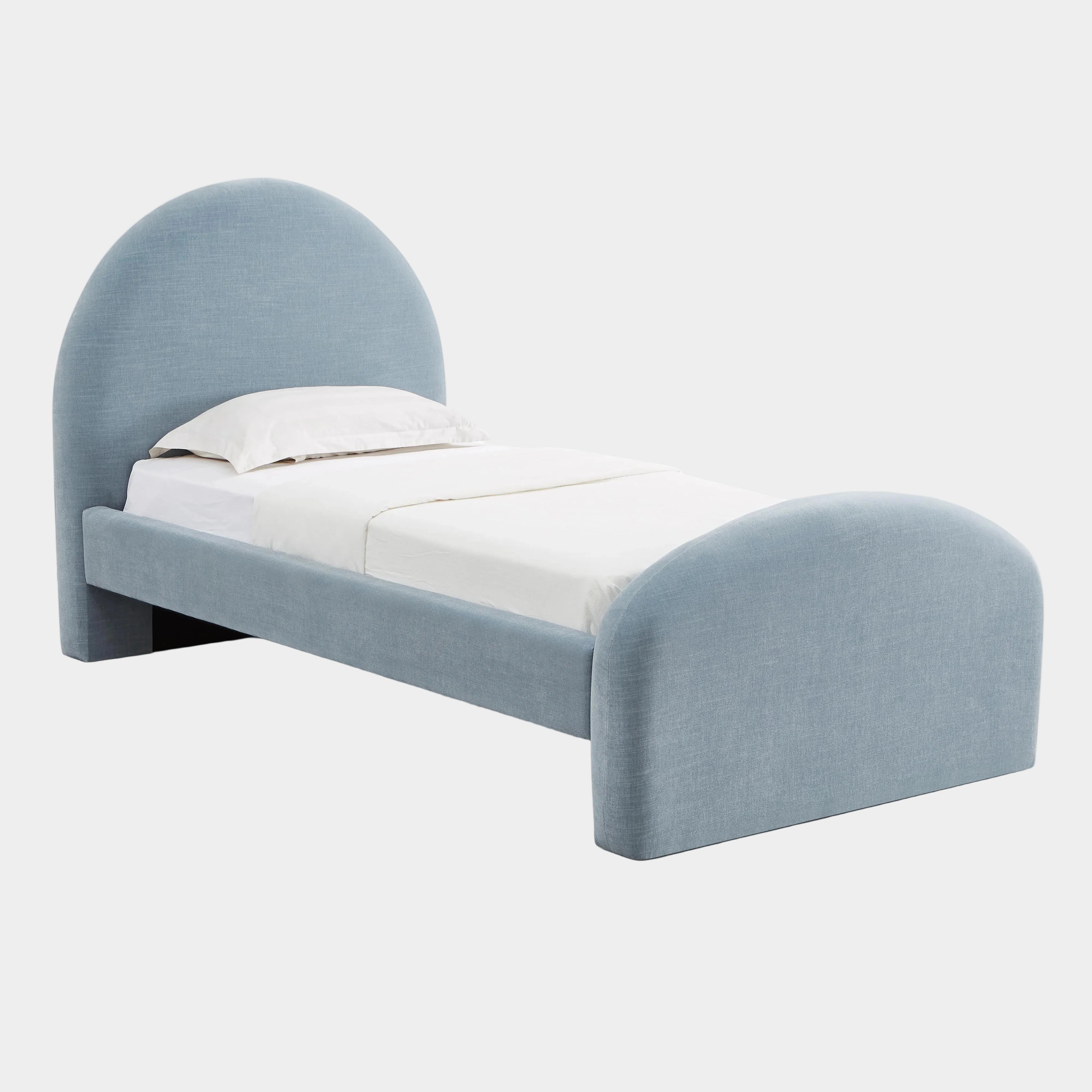 Moon Chambray Blue Performance Chenille Twin Bed
