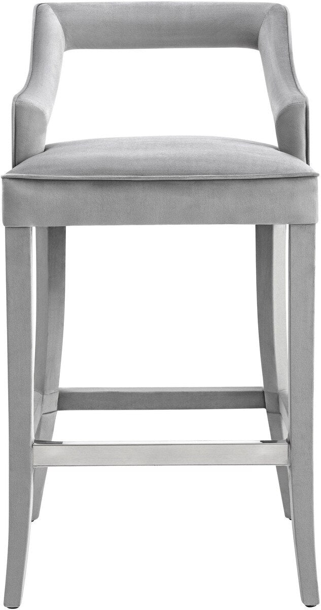 Tabouret de bar en velours gris Tiffany