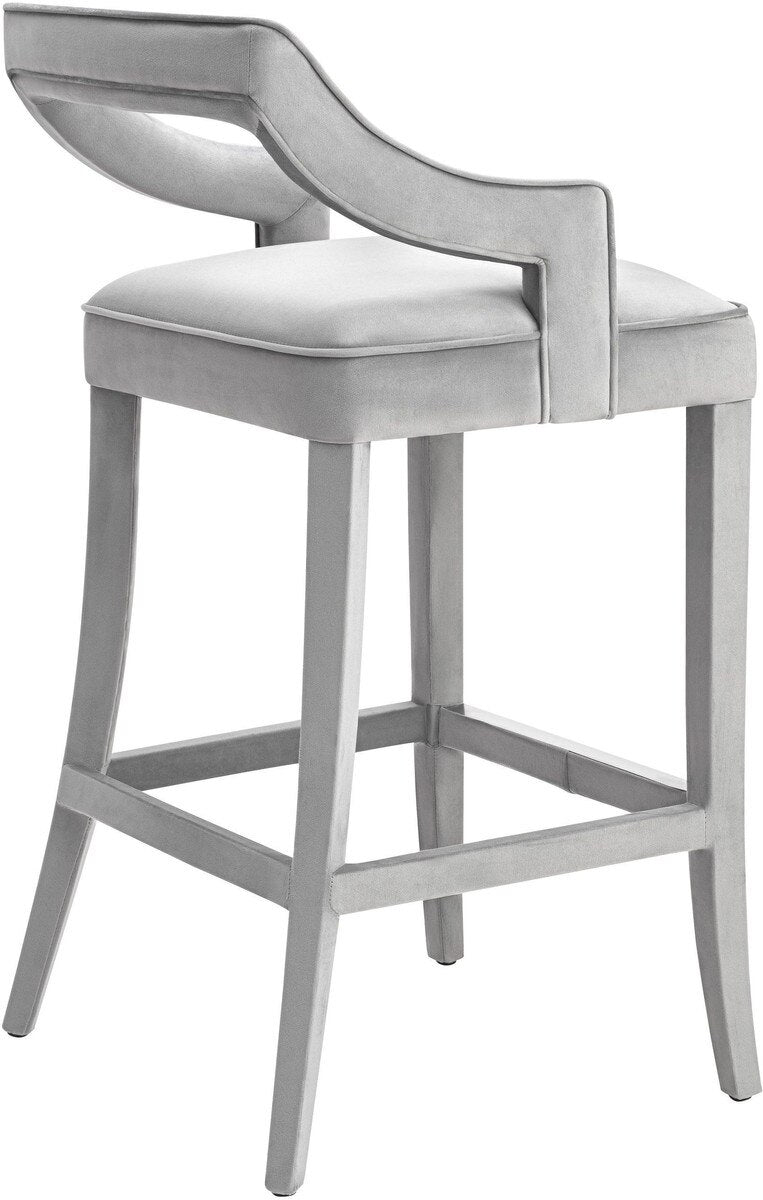 Tabouret de bar en velours gris Tiffany