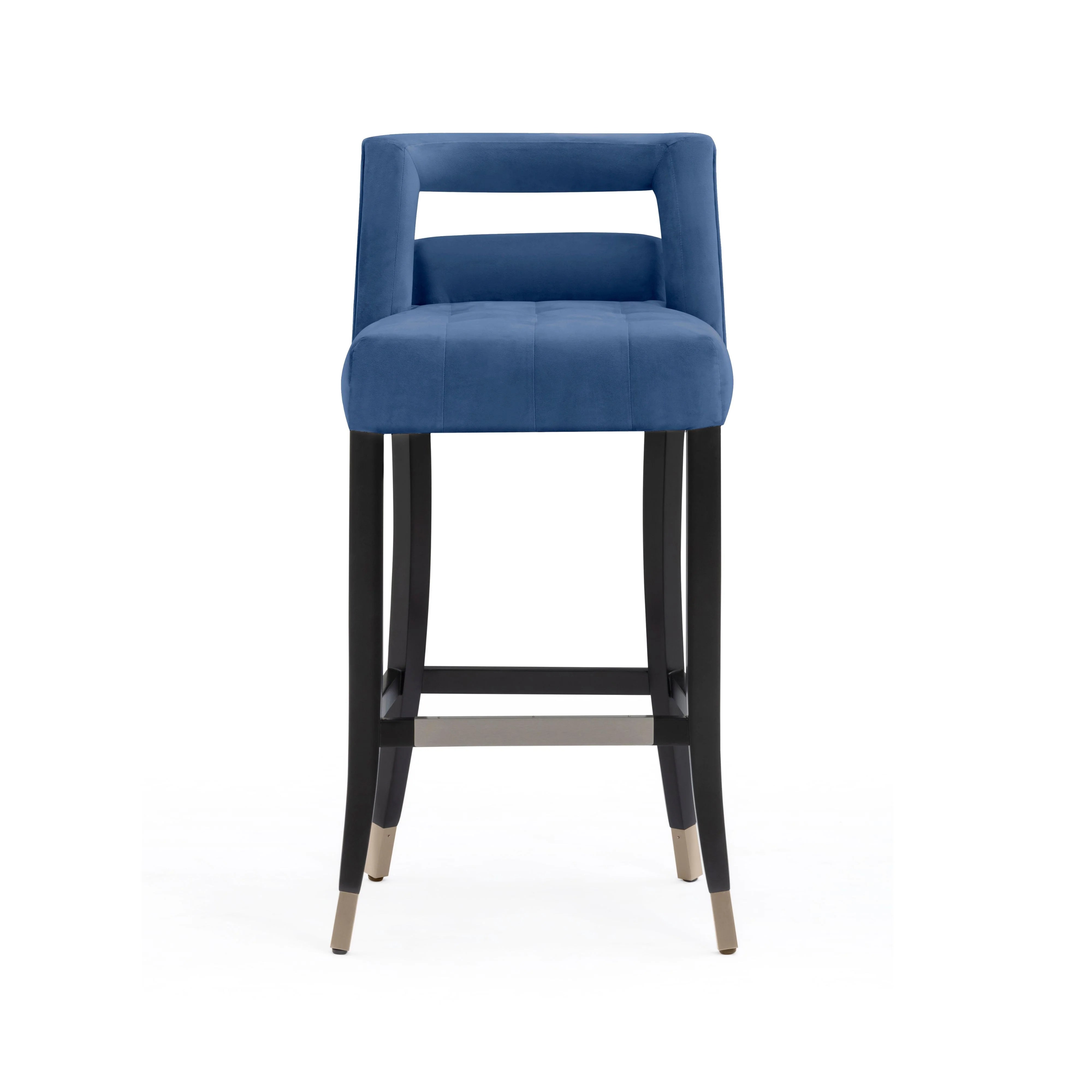 Tabouret de bar en velours bleu marine Hart
