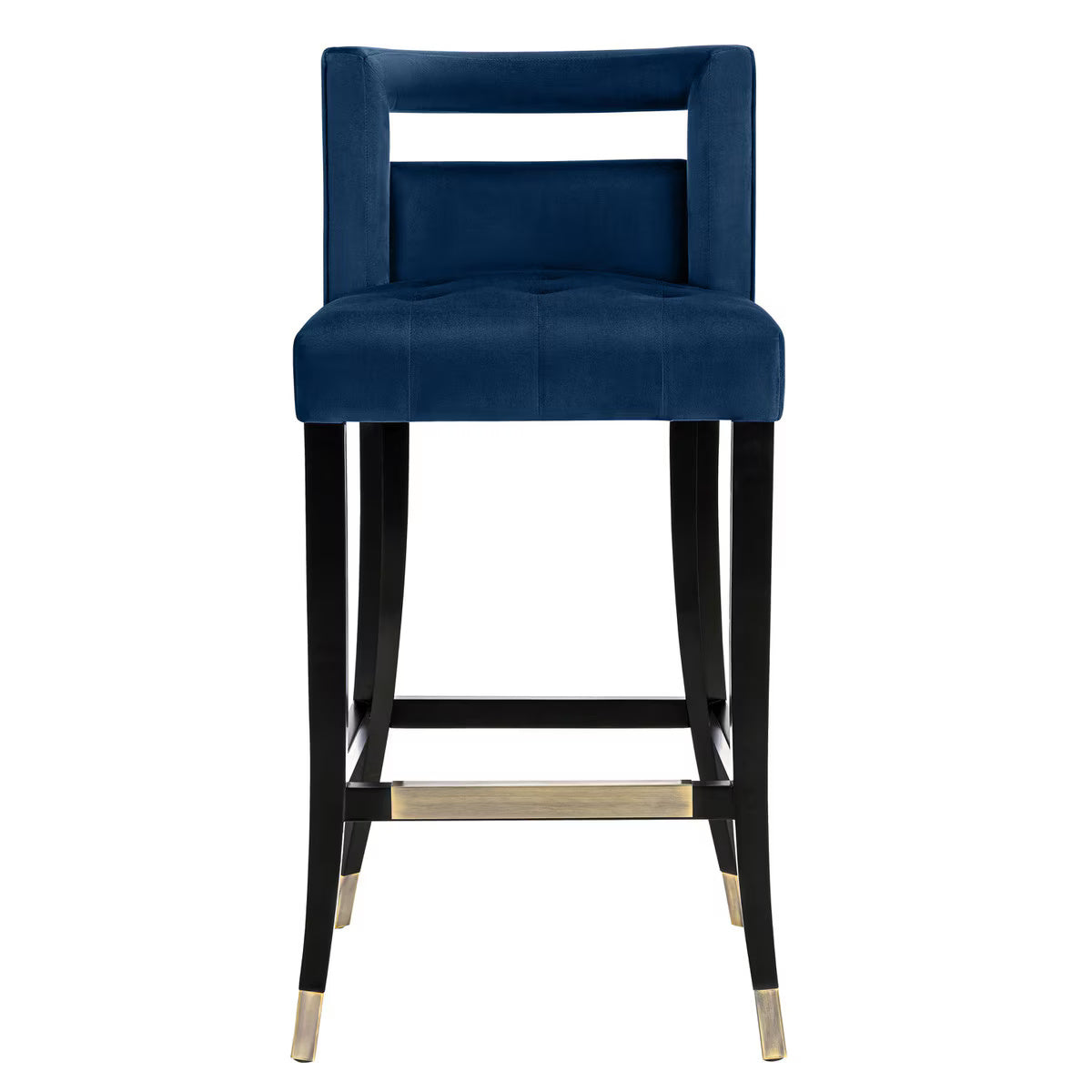 Tabouret de bar en velours bleu marine Hart