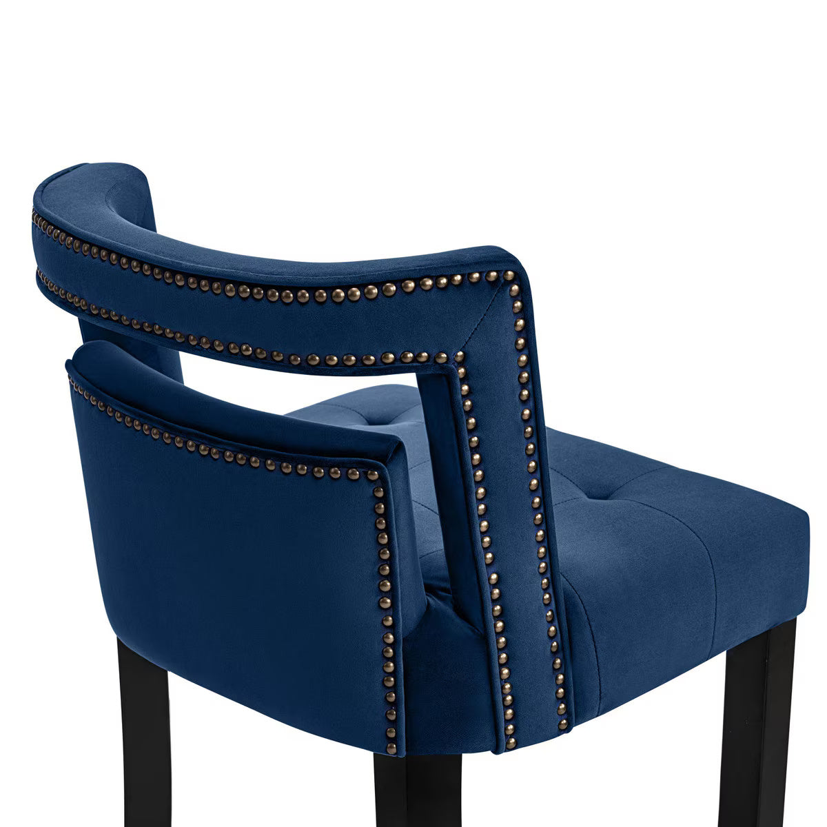Tabouret de bar en velours bleu marine Hart