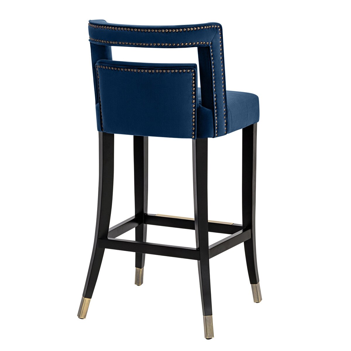 Tabouret de bar en velours bleu marine Hart