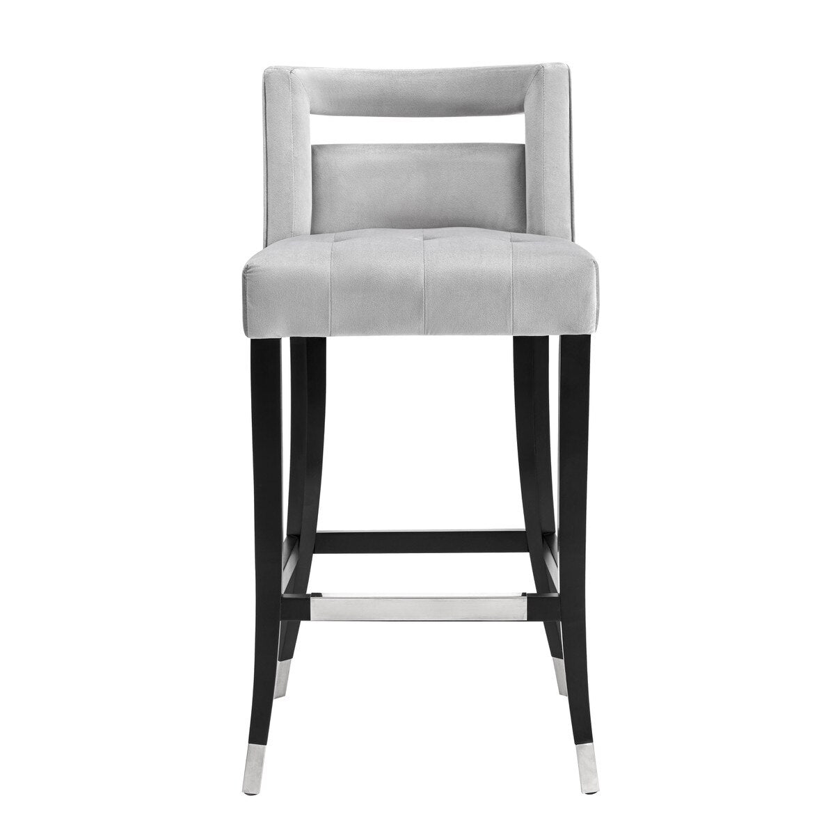 Tabouret de bar en velours gris Hart