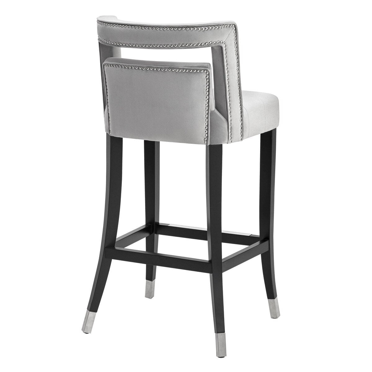 Tabouret de bar en velours gris Hart