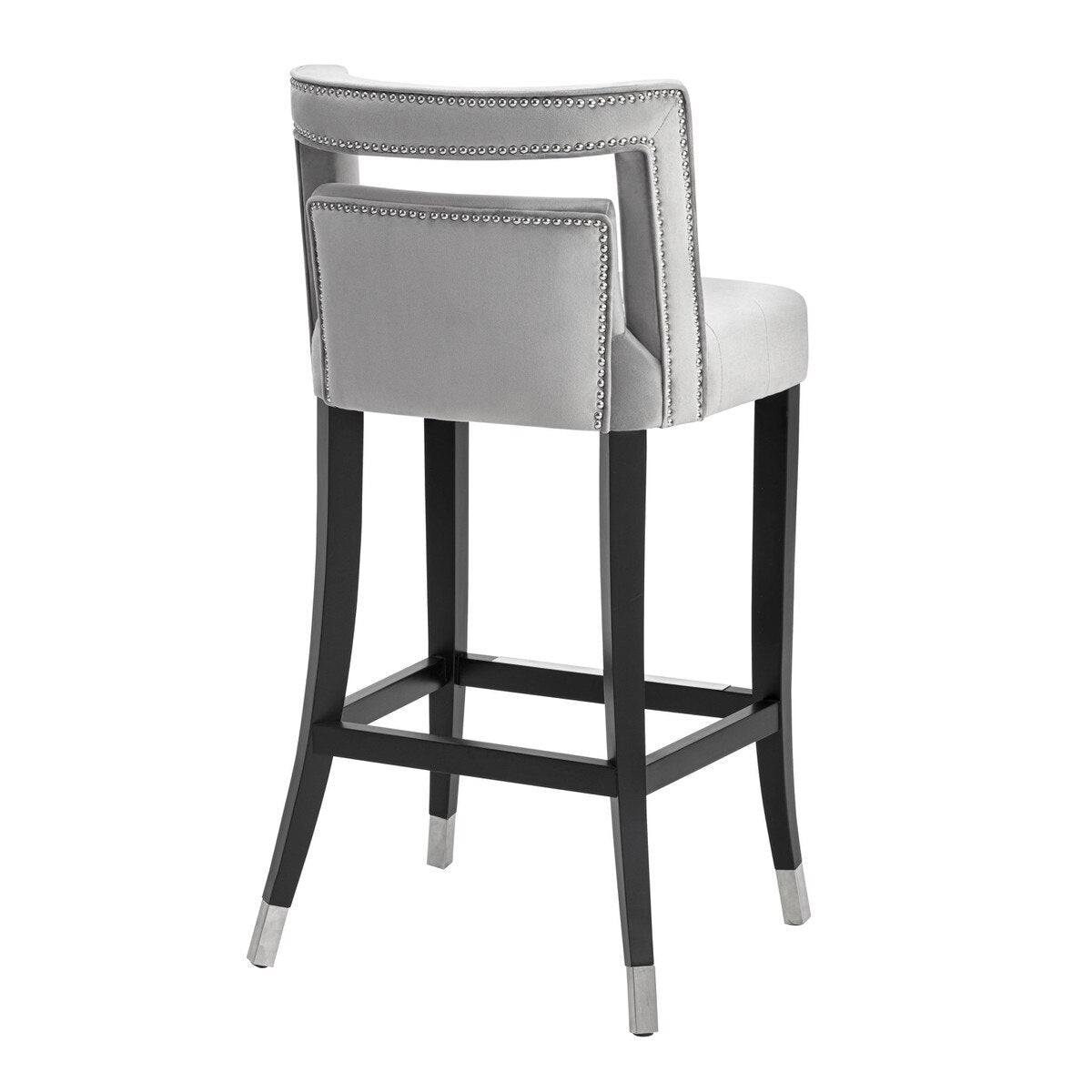 Tabouret de bar en velours gris Hart
