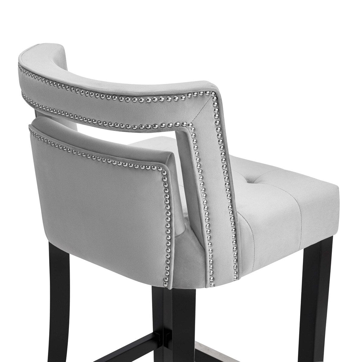 Tabouret de bar en velours gris Hart