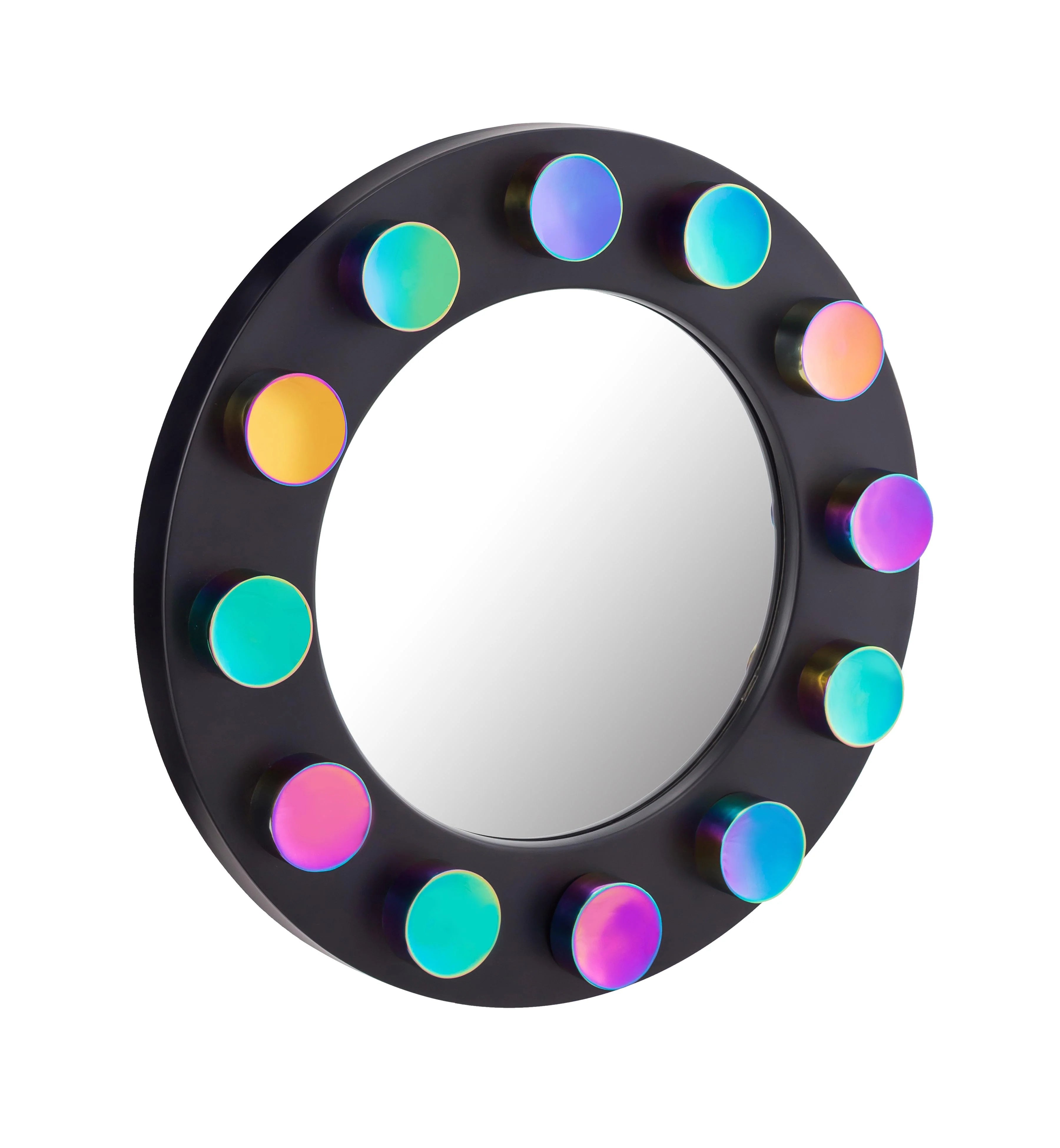 Rockstar 27.5" Black Round Wall Mirror
