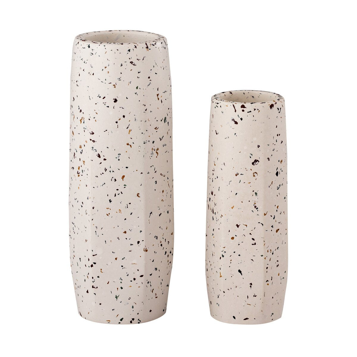 Vase blanc en terrazzo - Petit et fin
