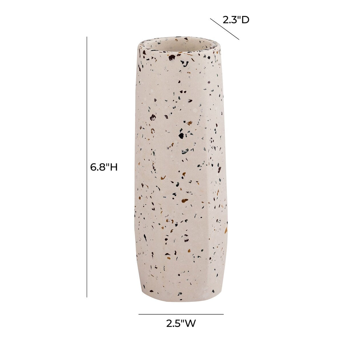 Vase blanc en terrazzo - Petit et fin