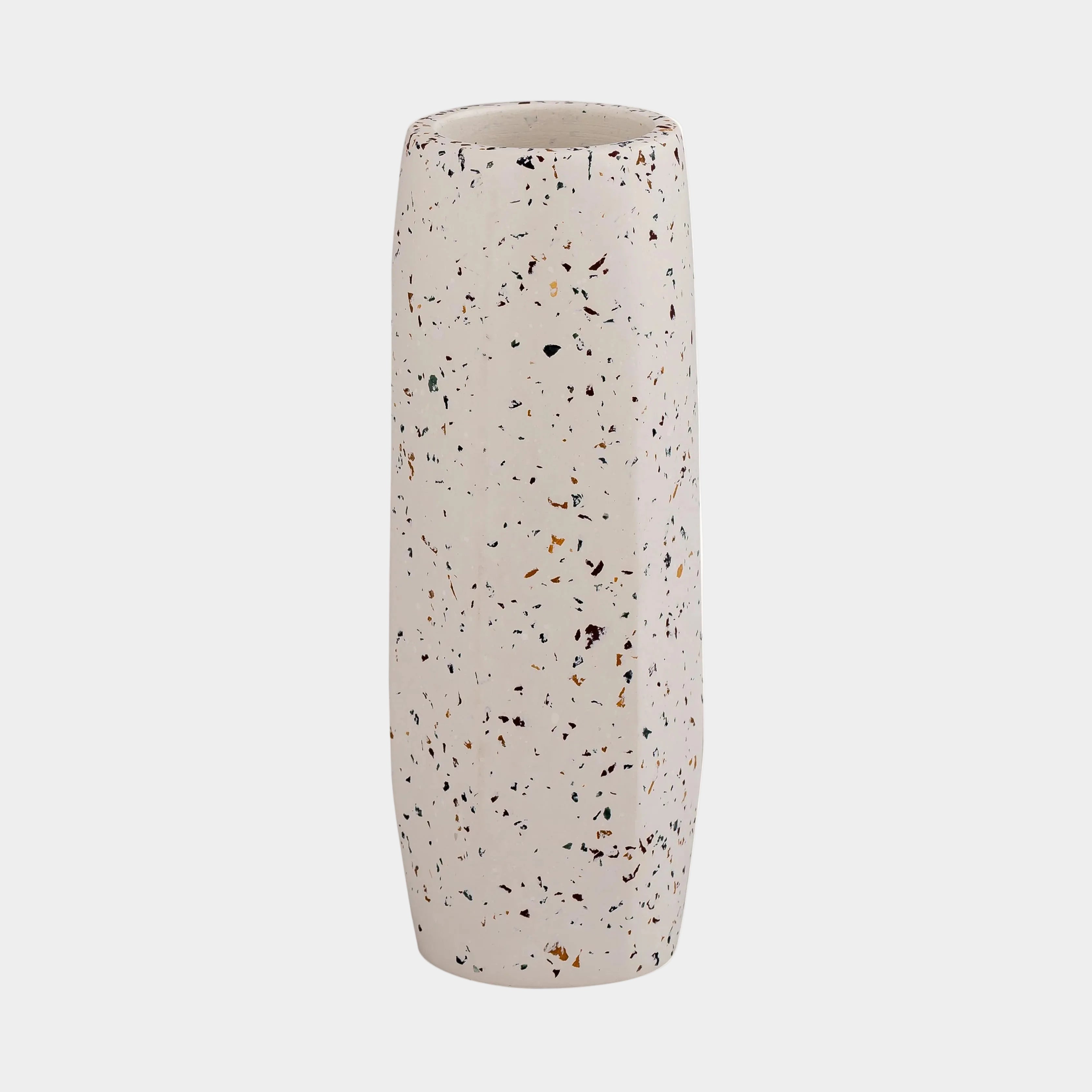 Vase blanc en terrazzo - Petit et fin