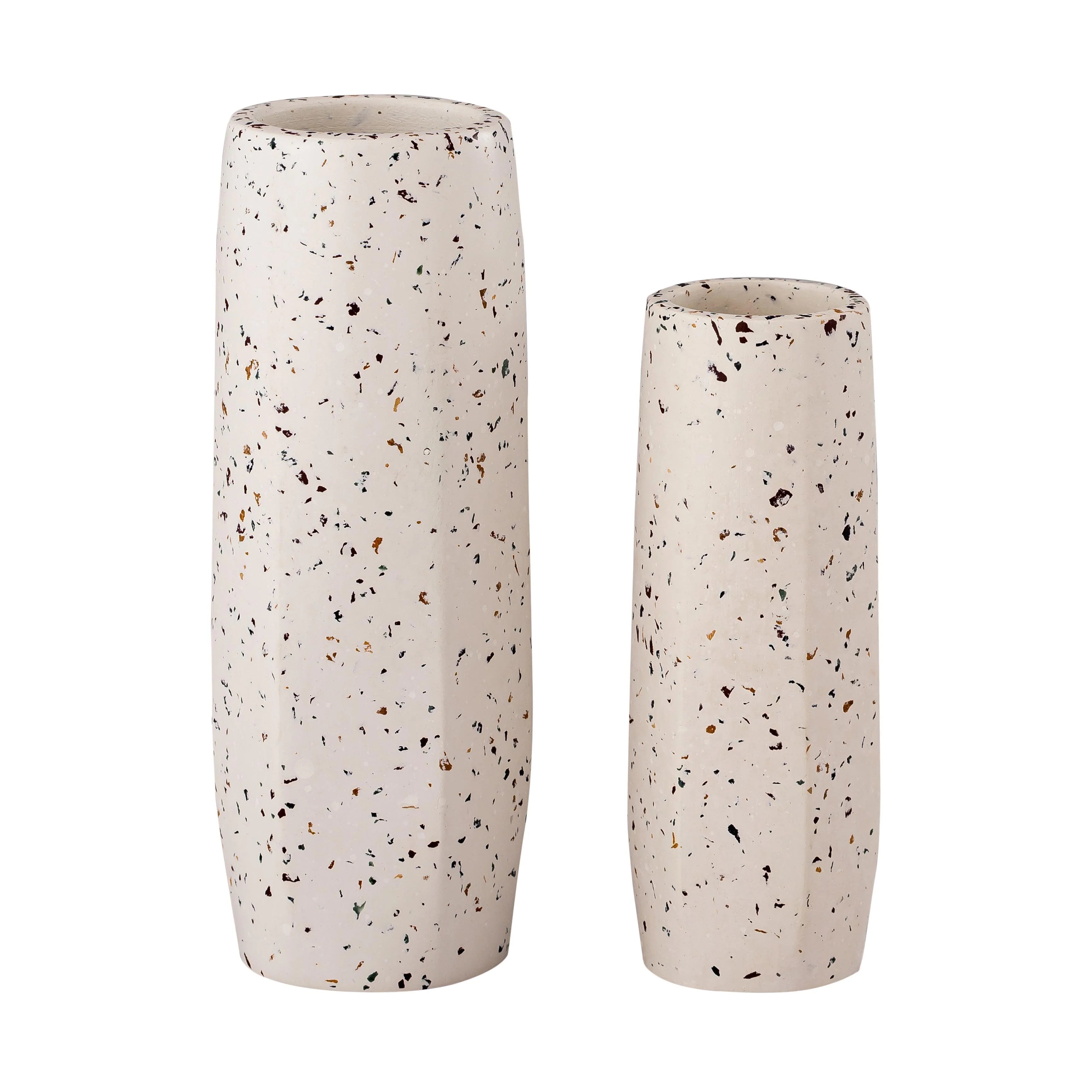 Vase blanc en terrazzo - Petit et fin