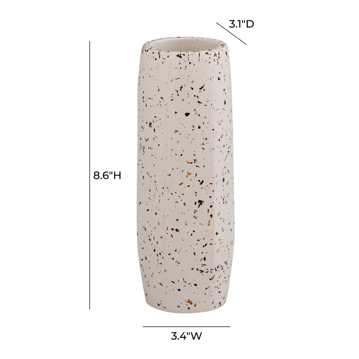 Vase blanc en terrazzo - Moyen et fin