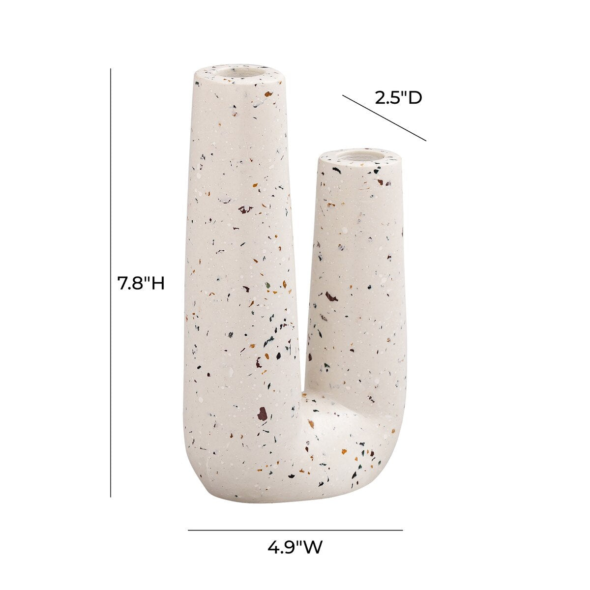 Vase tube fantaisie en terrazzo