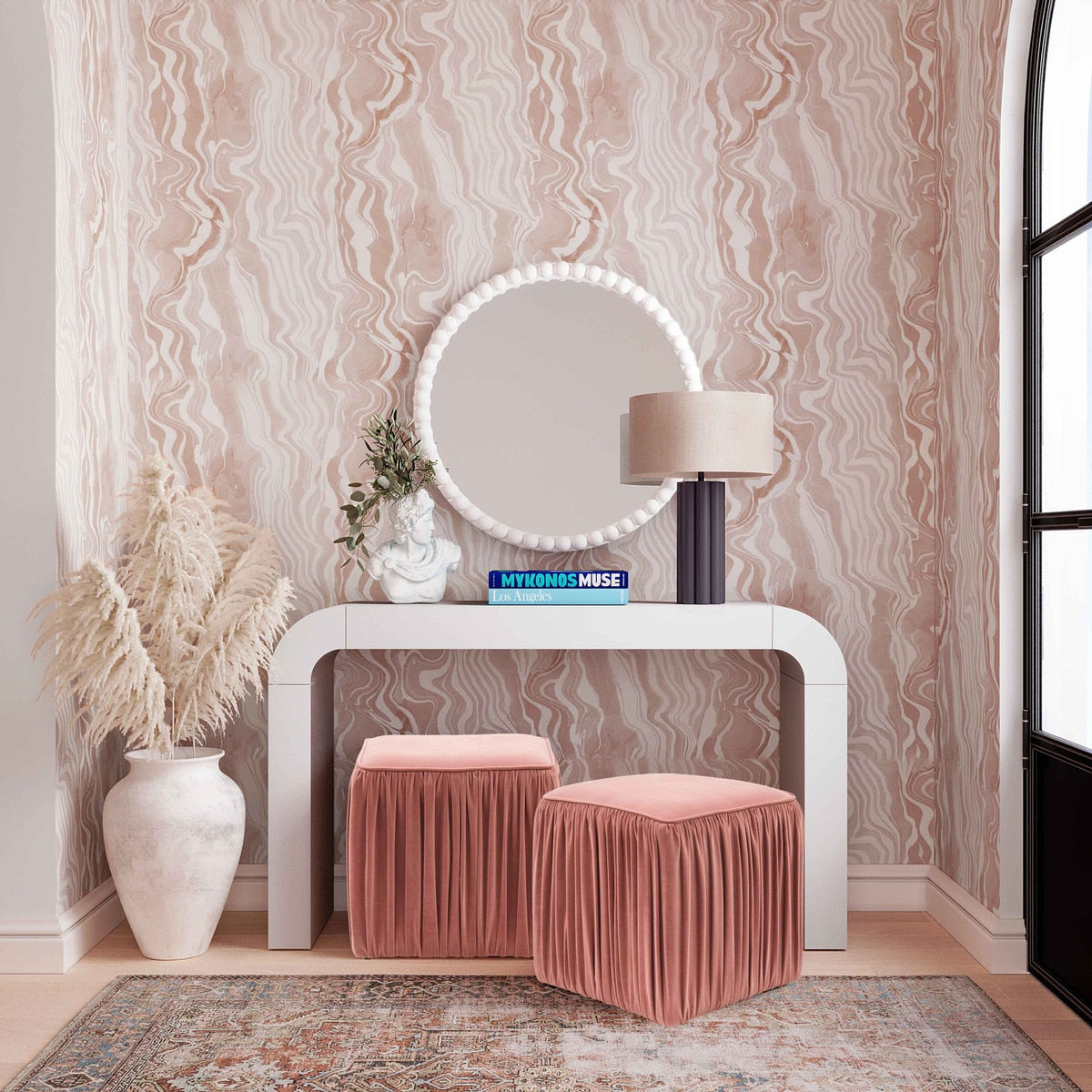 Miroir en bois blanc Baria