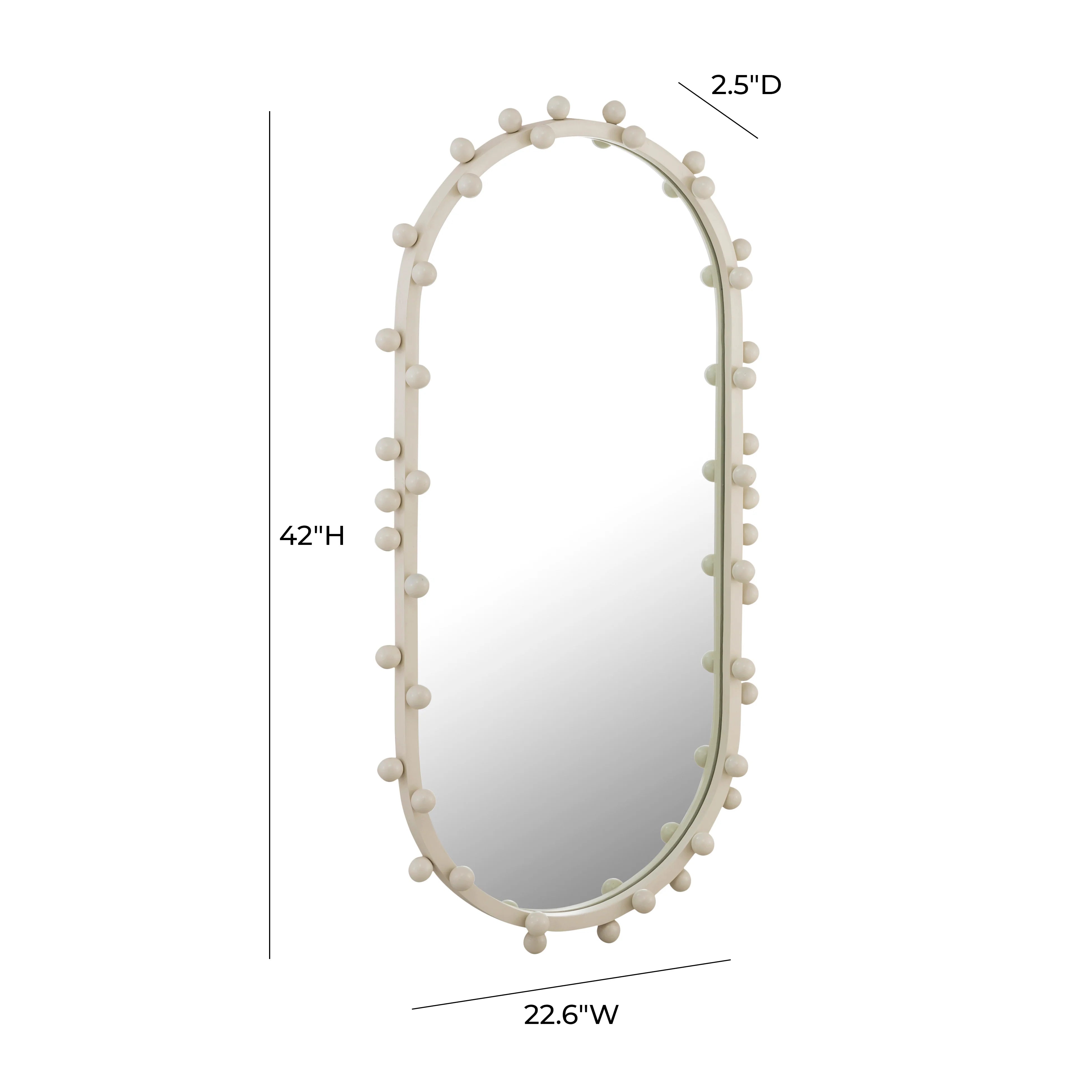 Miroir mural ovale grand format Bubbles Ivory