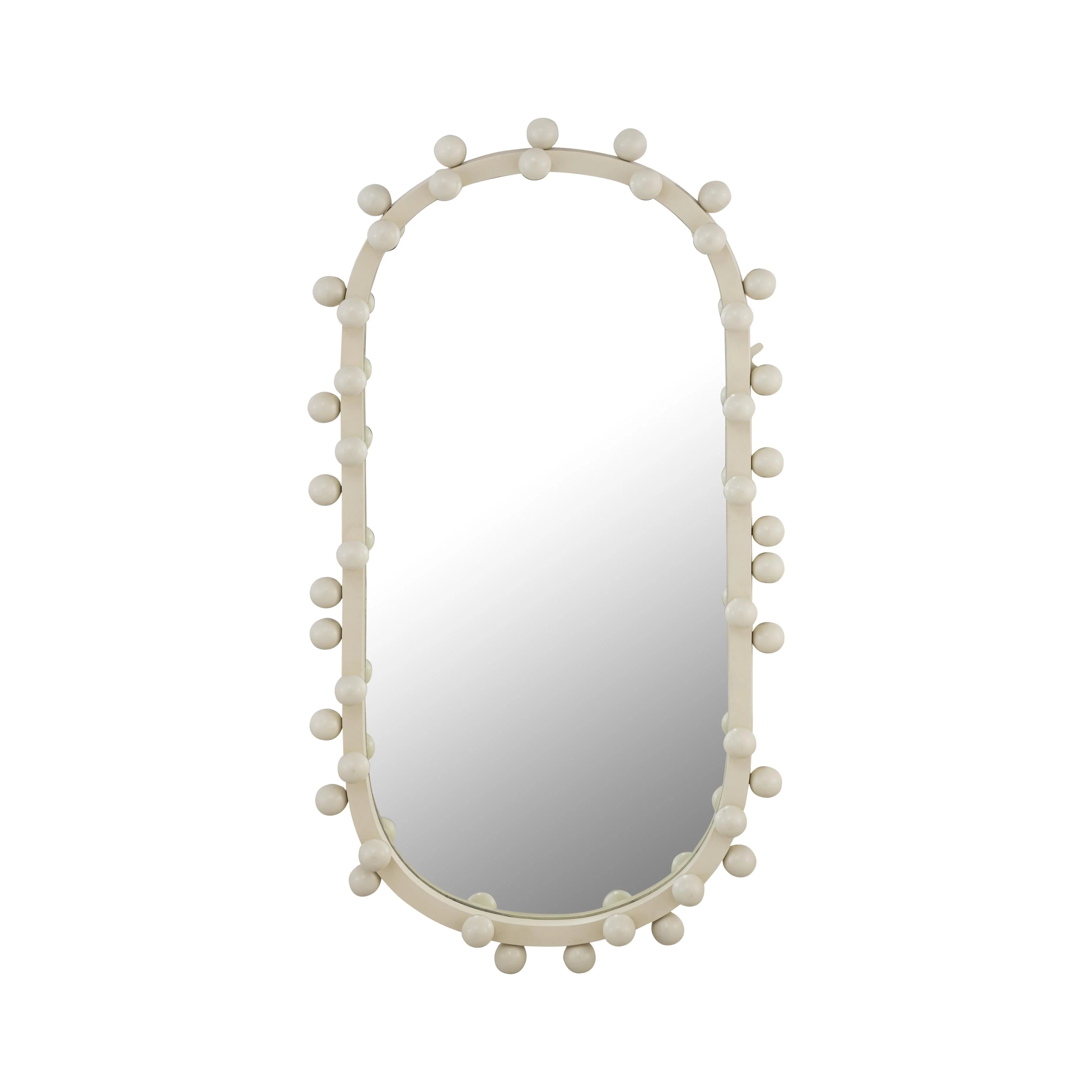Bubbles Ivory Oval Wall Mirror (17"X31.5"-22.6"X42")