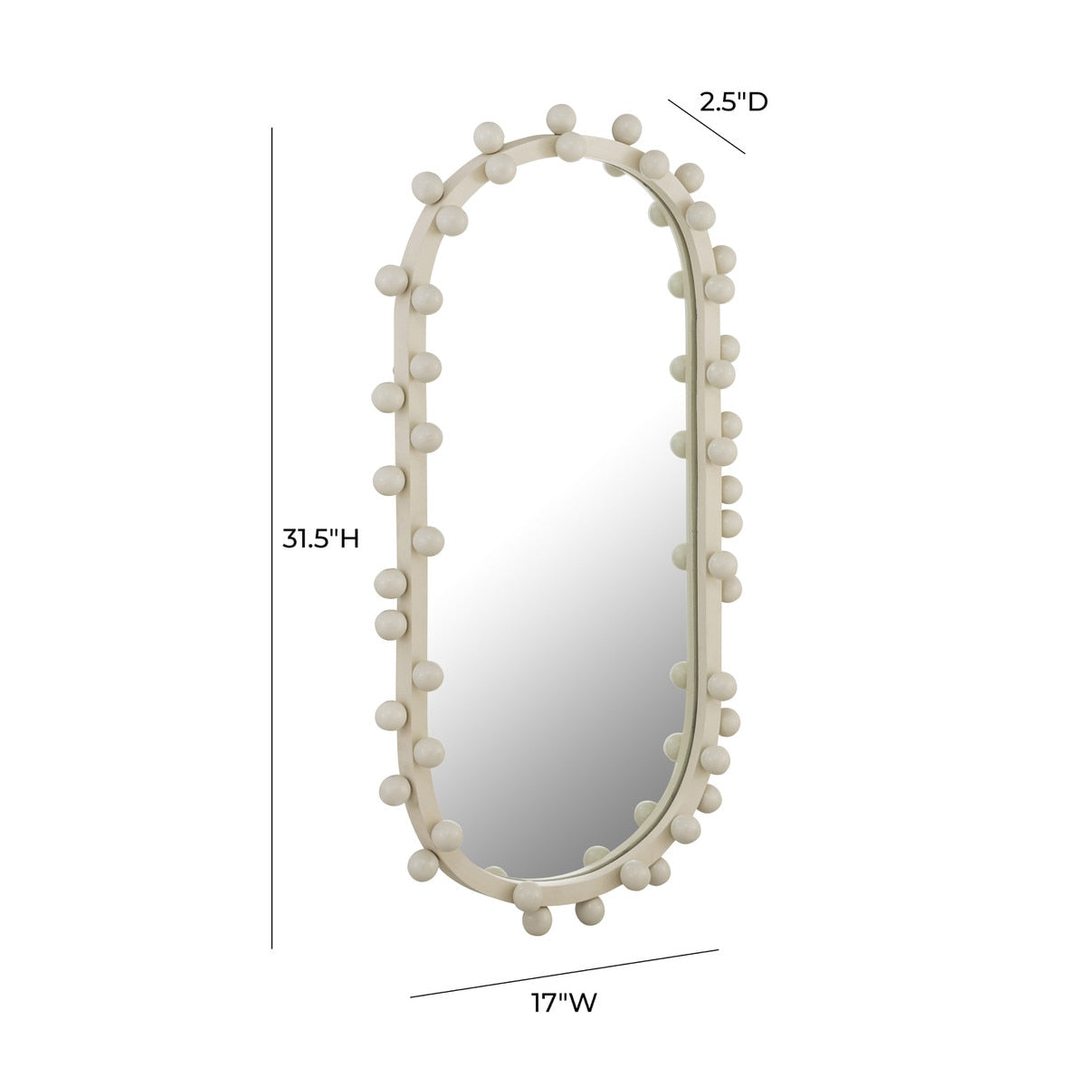 Miroir mural ovale Bubbles Ivoire