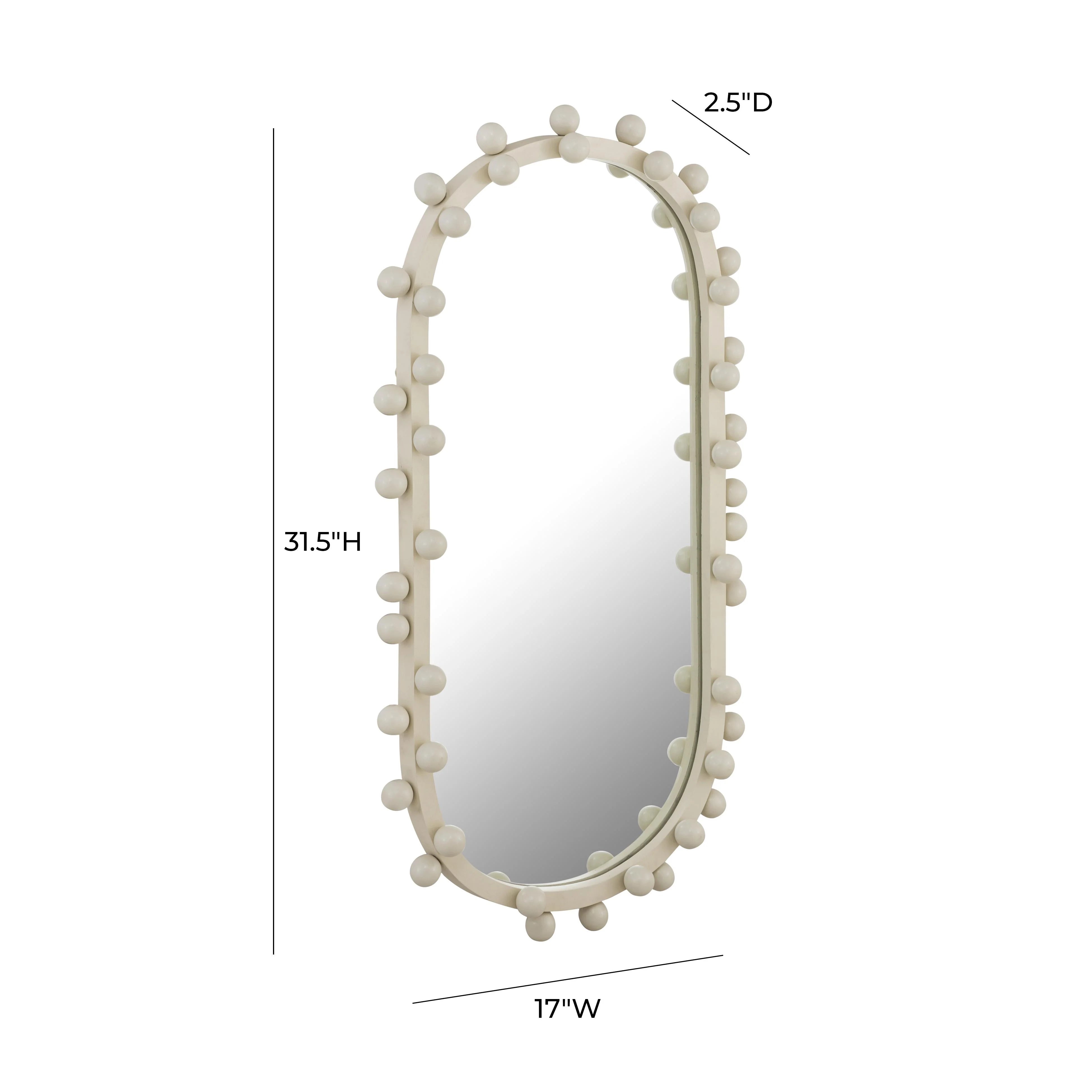 Miroir mural ovale grand format Bubbles Ivory