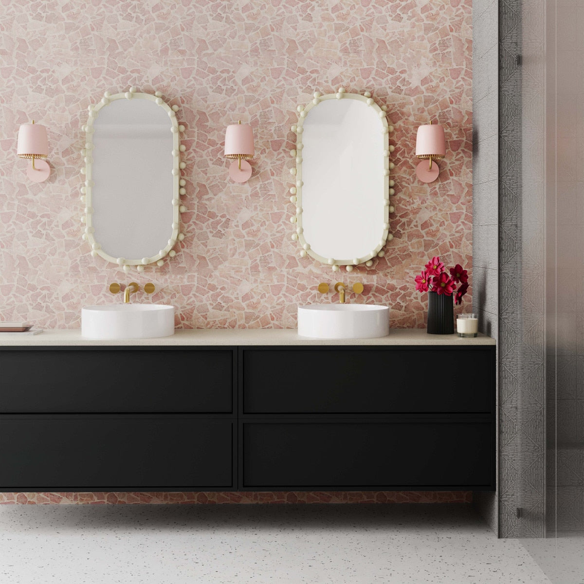 Miroir mural ovale Bubbles Ivoire
